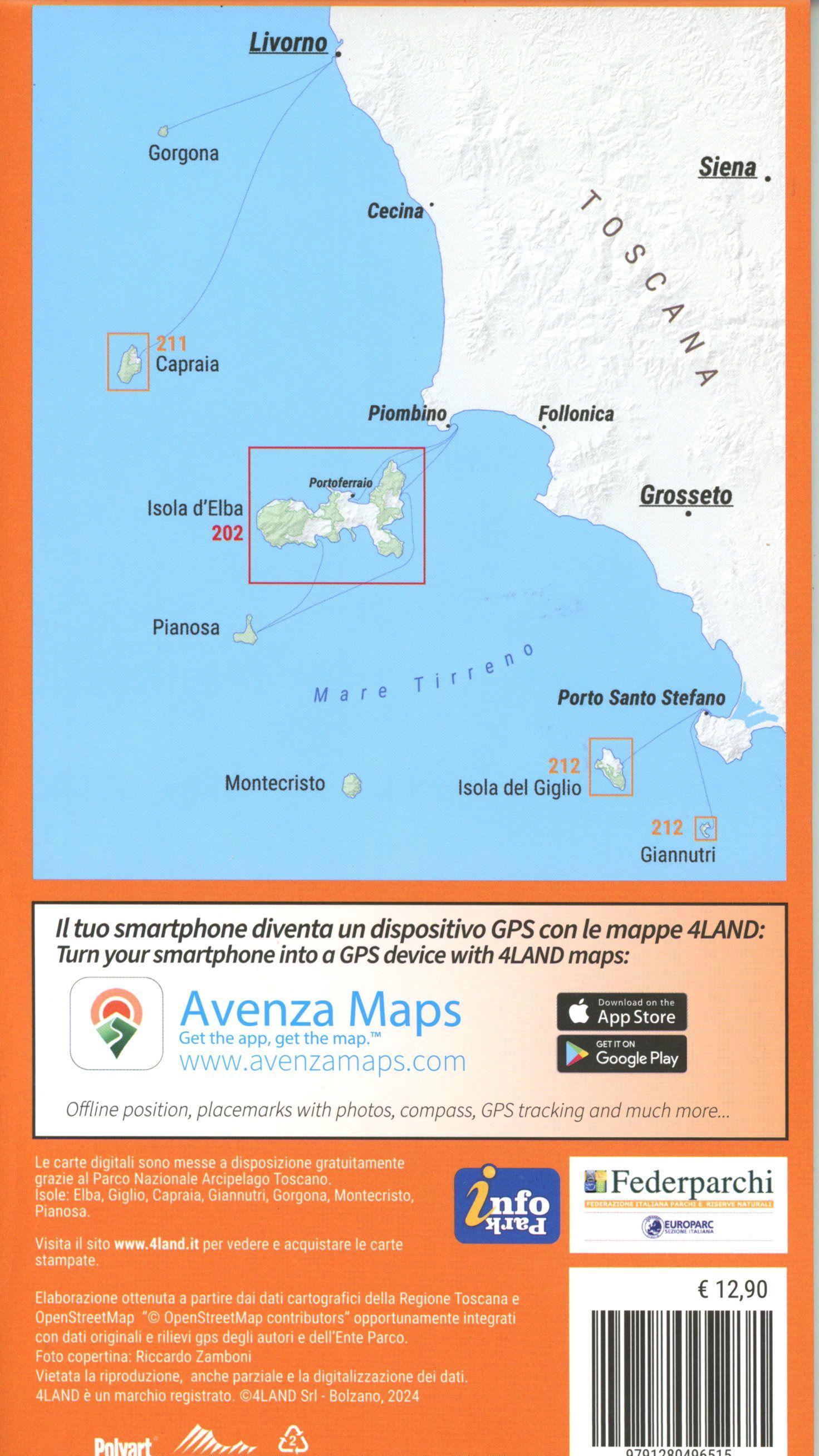 Beispielinhalt (Bild) Isola d´Elba,1 : 25 000