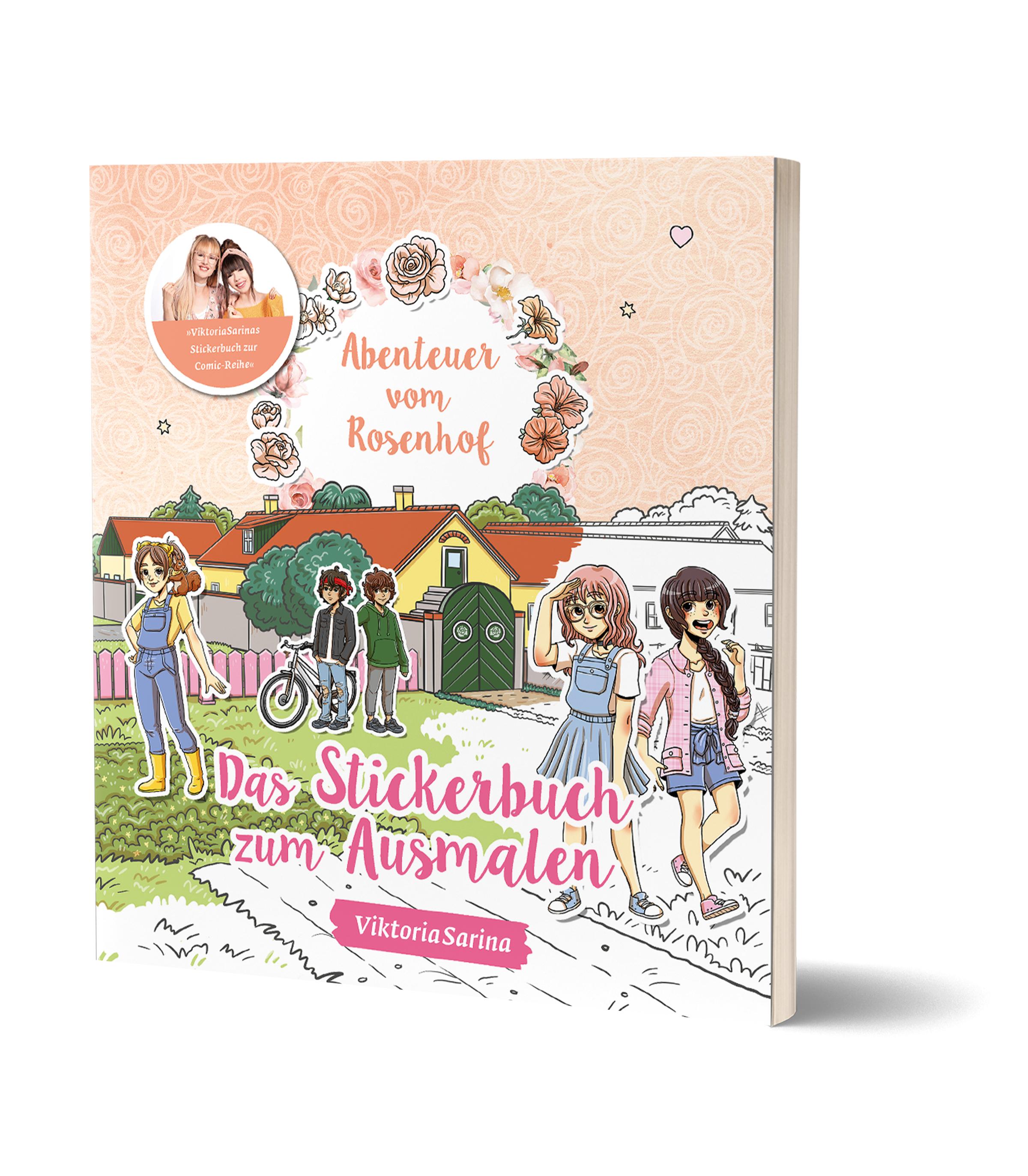 Vorderes Coverbild Abenteuer vom Rosenhof: Das Stickerbuch zum Ausmalen