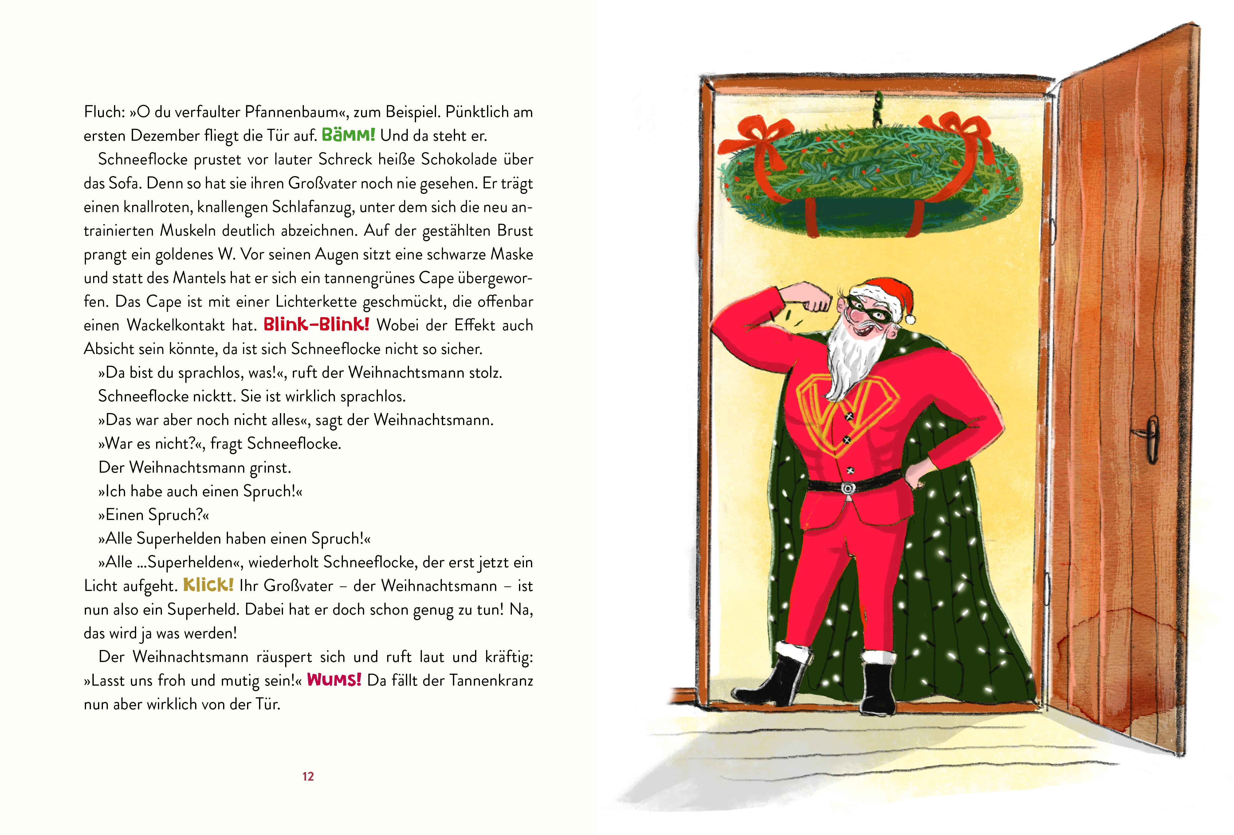 Beispielinhalt (Bild) Die Weihnachtssuperhelden. Verflixt und zugeschneit