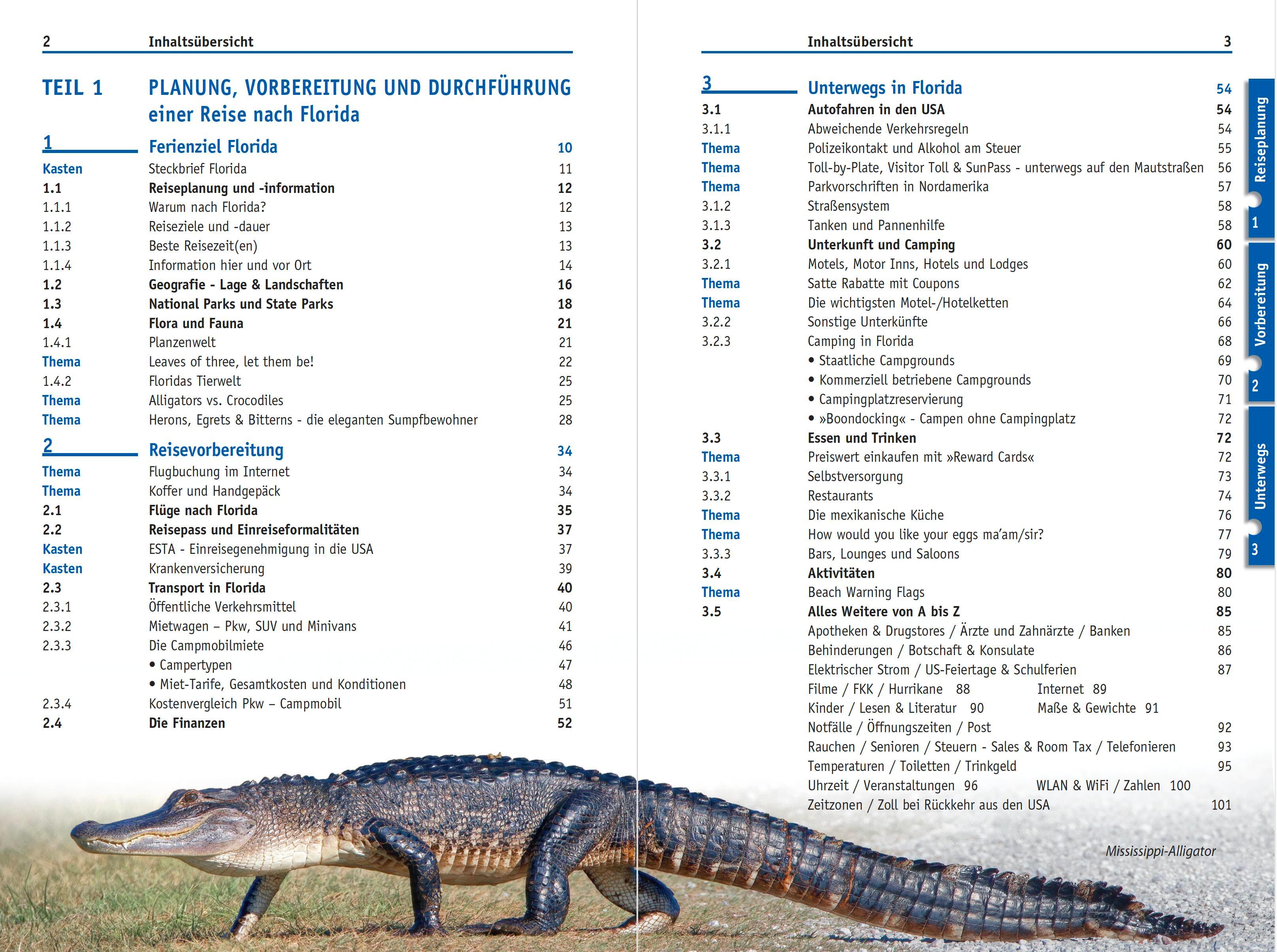 Beispielinhalt (Bild) Reise Know-How Reiseführer Florida mit New Orleans