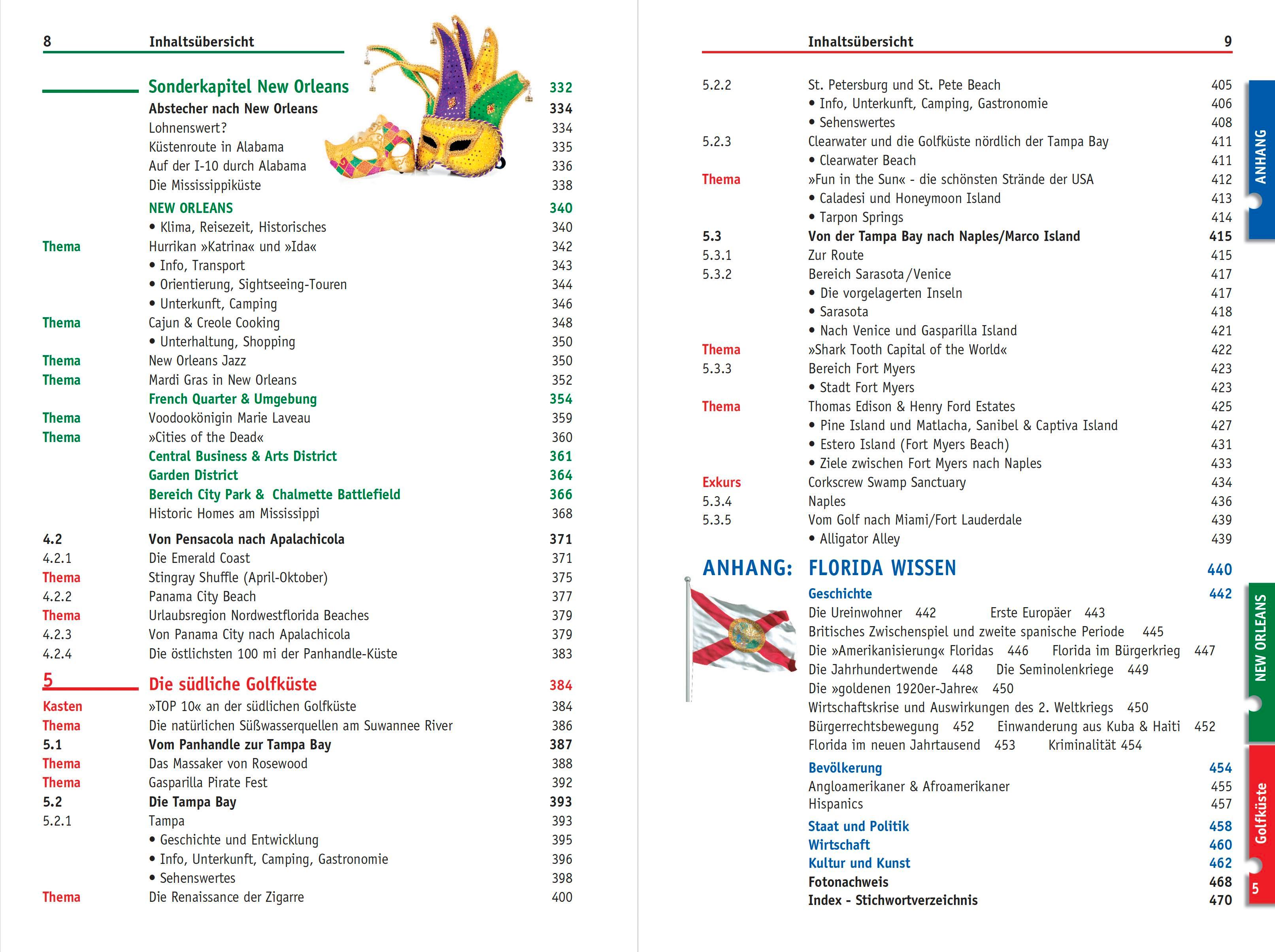 Beispielinhalt (Bild) Reise Know-How Reiseführer Florida mit New Orleans