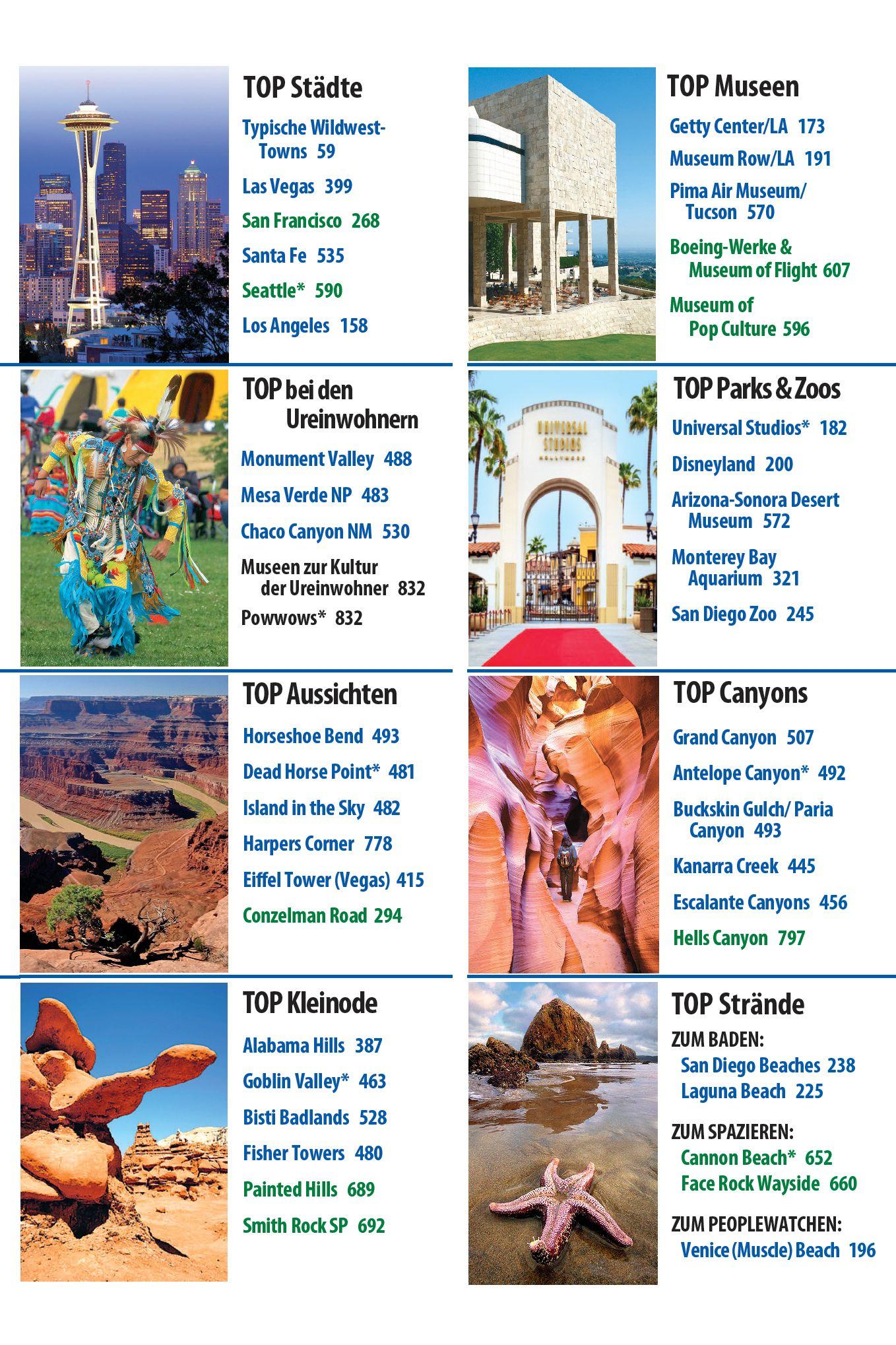 Beispielinhalt (Bild) Reise Know-How Reiseführer USA - der ganze Westen