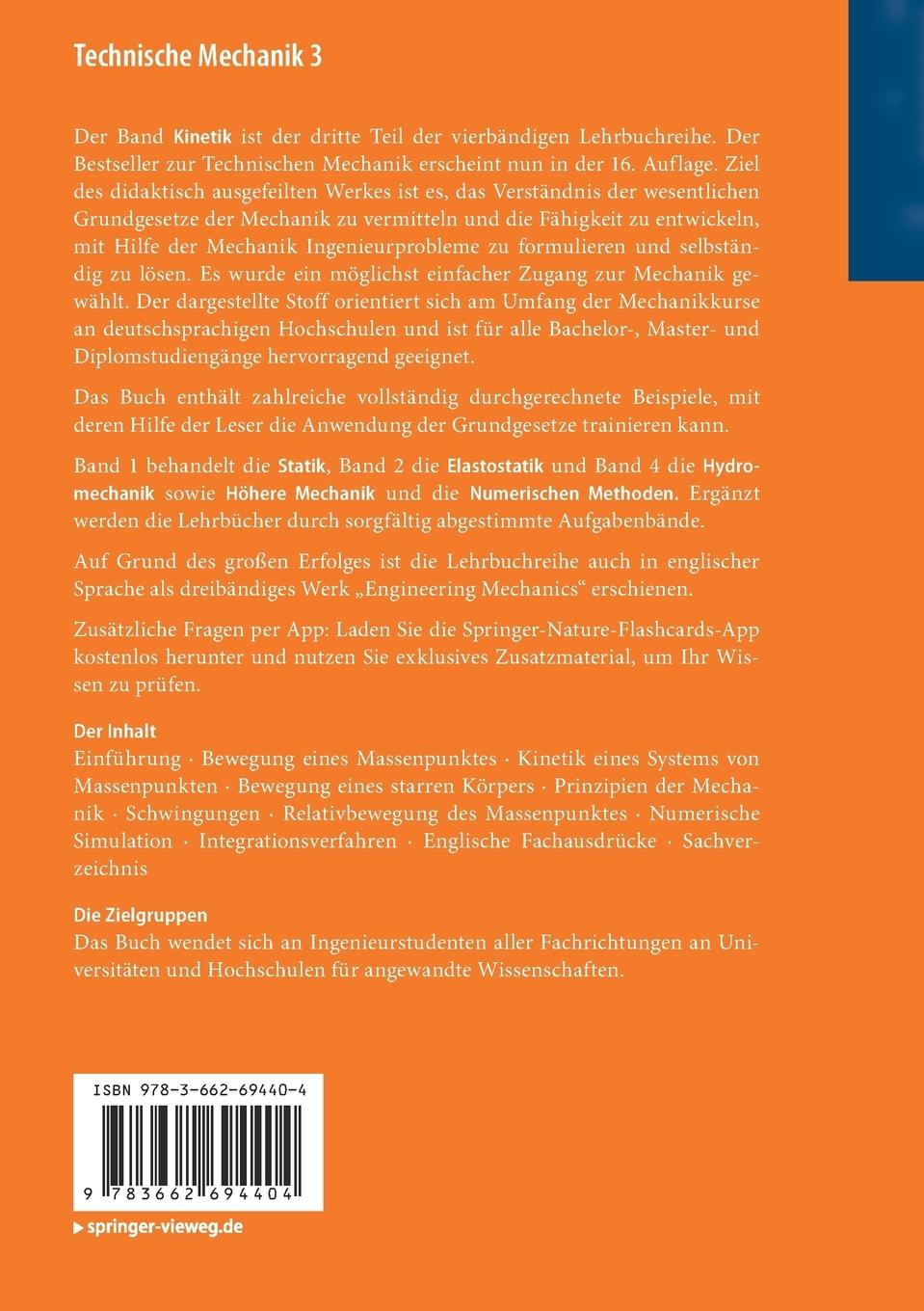 Rückseitencover Technische Mechanik 3
