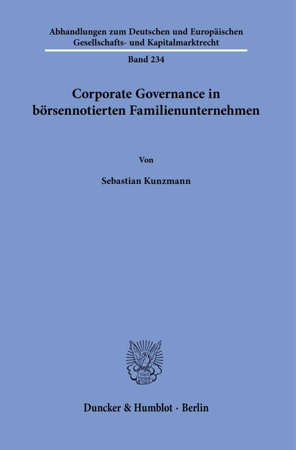 Vorderes Coverbild Corporate Governance in börsennotierten Familienunternehmen.