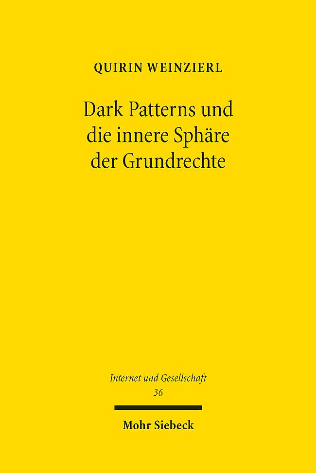 Vorderes Coverbild Dark Patterns und die innere Sphäre der Grundrechte