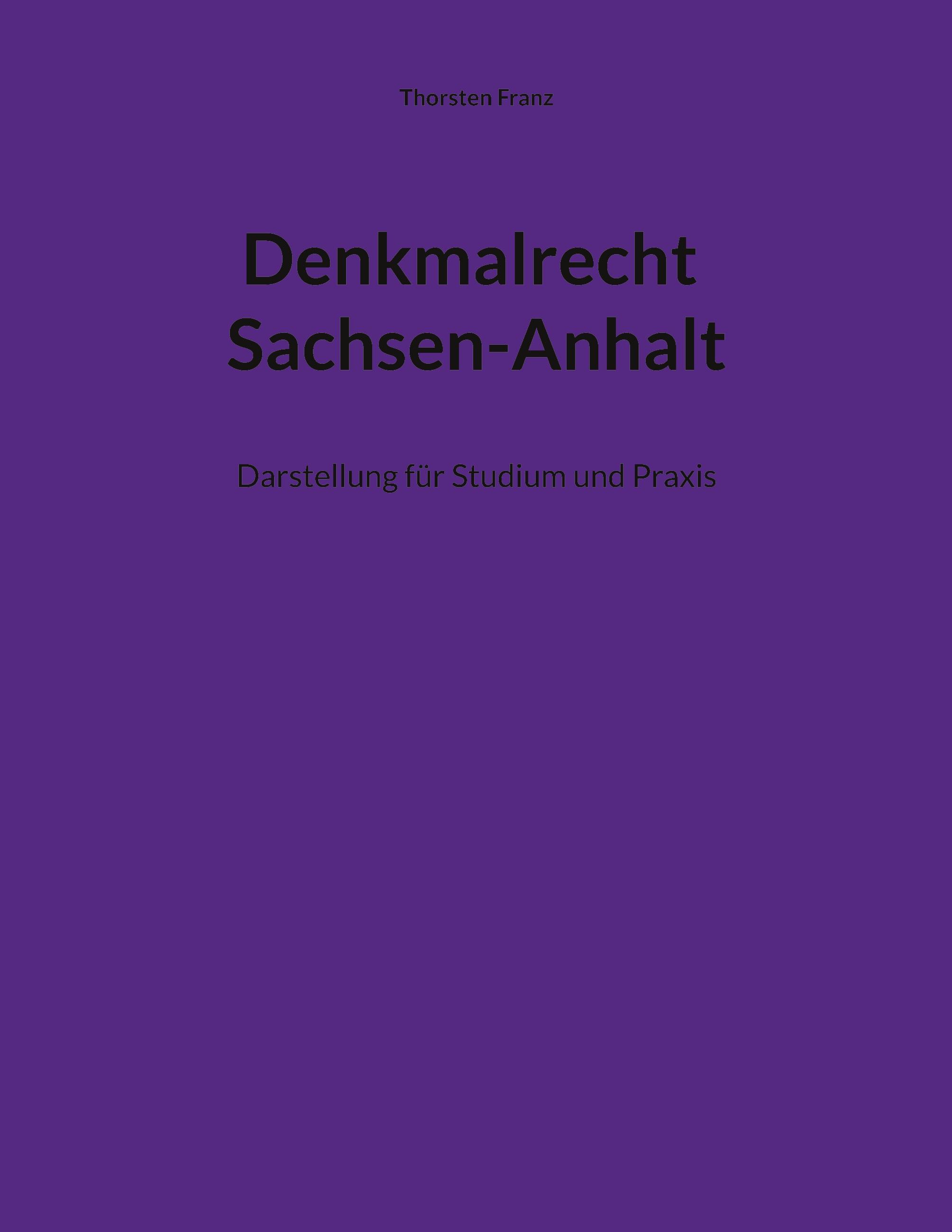 Vorderes Coverbild Denkmalrecht Sachsen-Anhalt