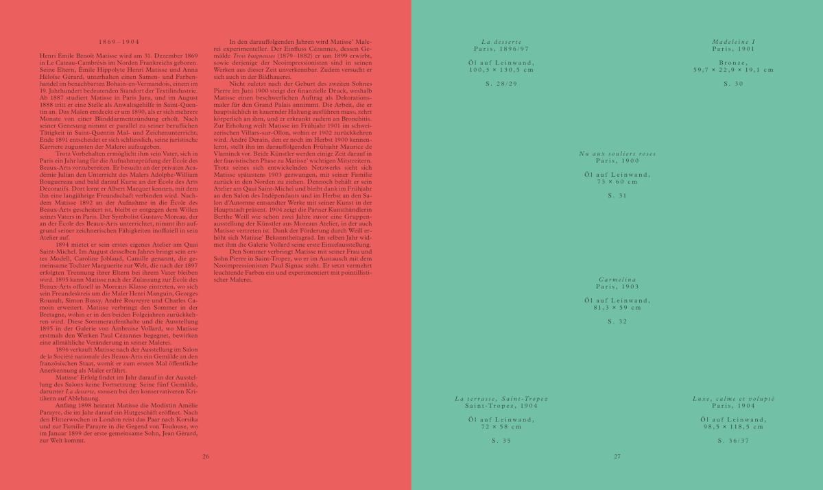 Beispielinhalt (Bild) Matisse. Einladung zur Reise. Der große Ausstellungskatalog zur Henri Matisse Retrospektive der Fondation Beyeler in Basel. Meisterwerke der Moderne. Fauvismus