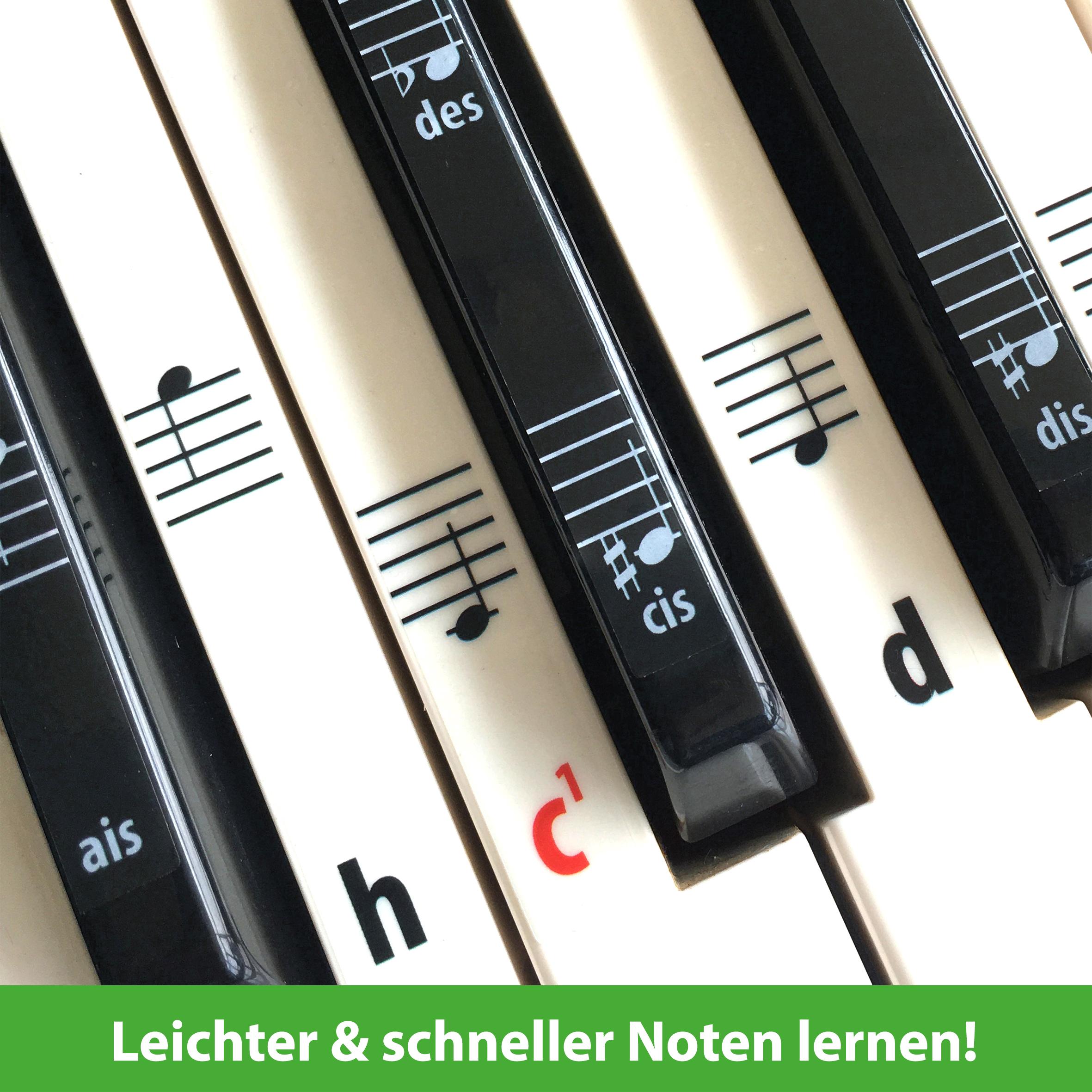 Beispielinhalt (Bild) ARTIST AHEAD® Noten Aufkleber für Klavier & Keyboard