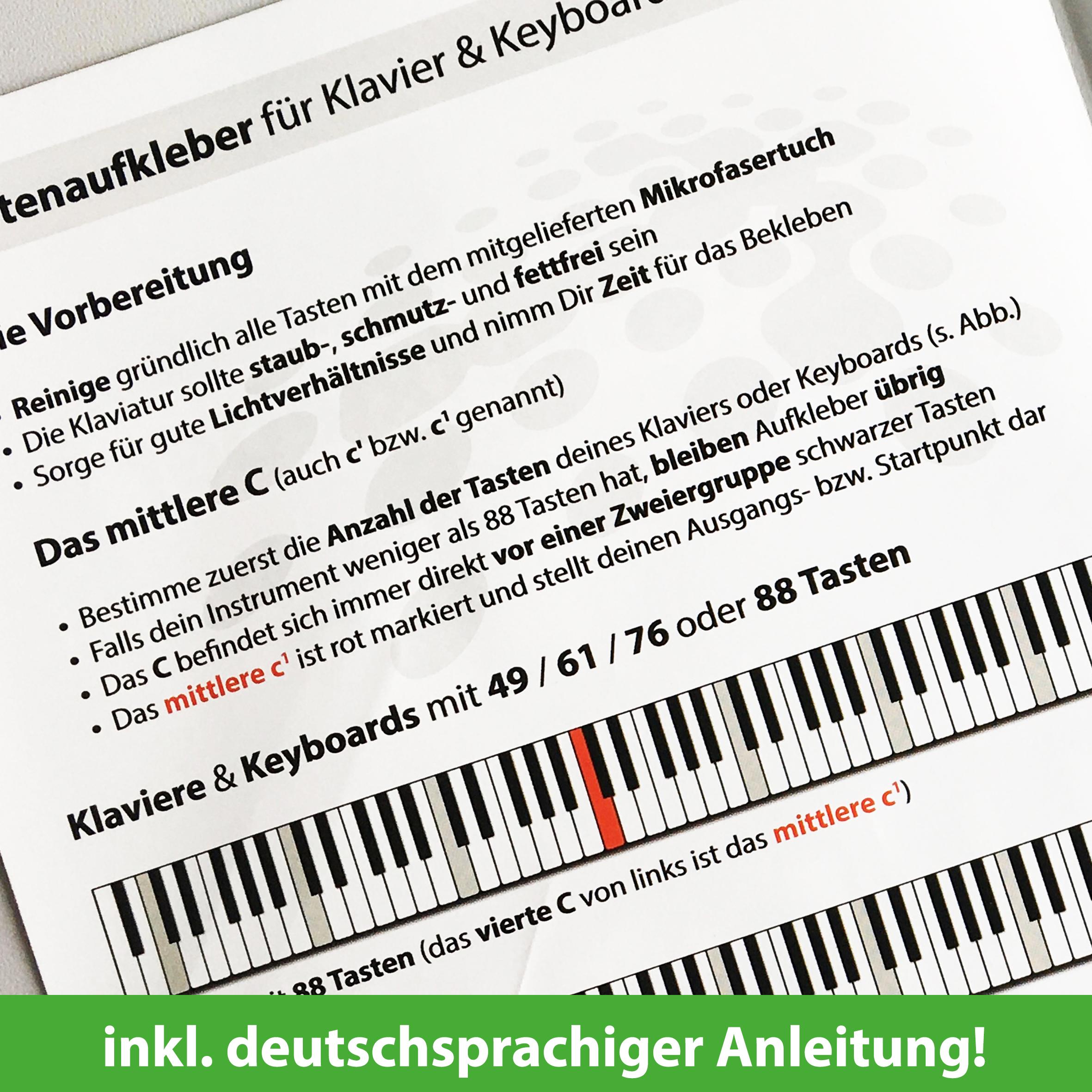 Beispielinhalt (Bild) ARTIST AHEAD® Noten Aufkleber für Klavier & Keyboard