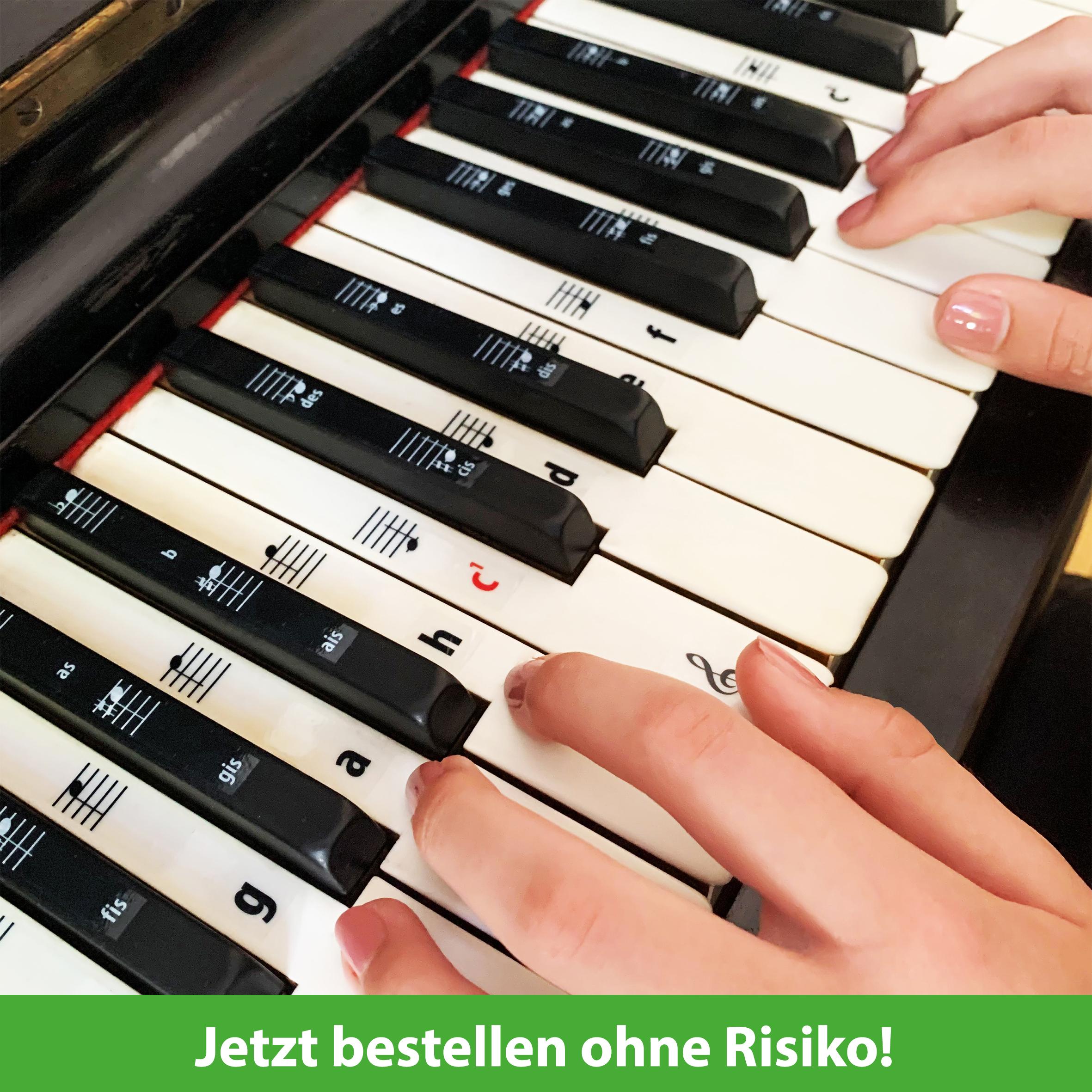 Beispielinhalt (Bild) ARTIST AHEAD® Noten Aufkleber für Klavier & Keyboard
