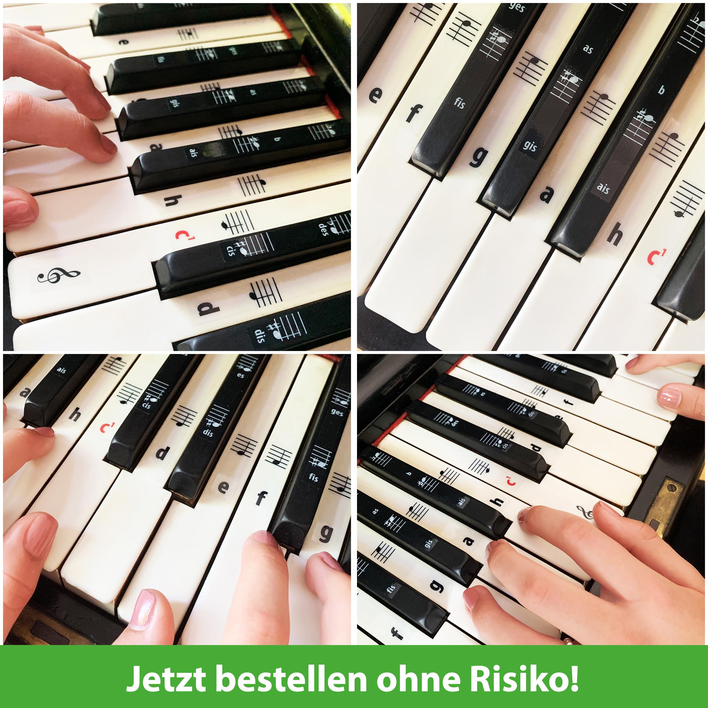 Beispielinhalt (Bild) ARTIST AHEAD® Noten Aufkleber für Klavier & Keyboard