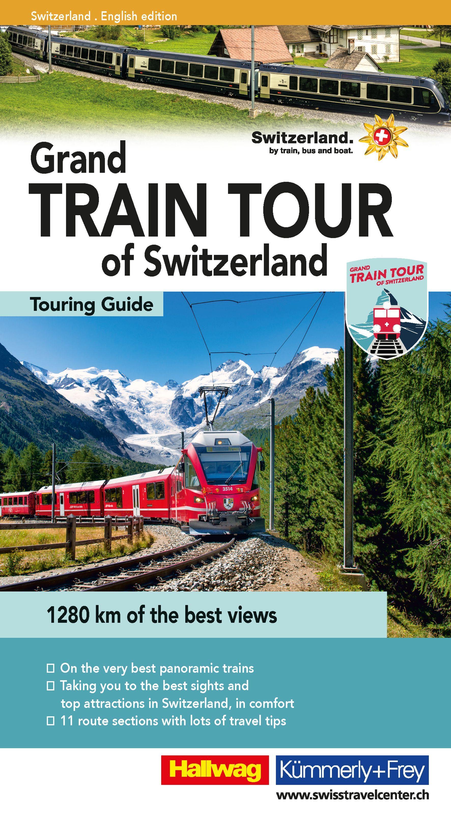 Vorderes Coverbild Hallwag Reiseführer Grand Train Tour of Switzerland, englische Ausgabe