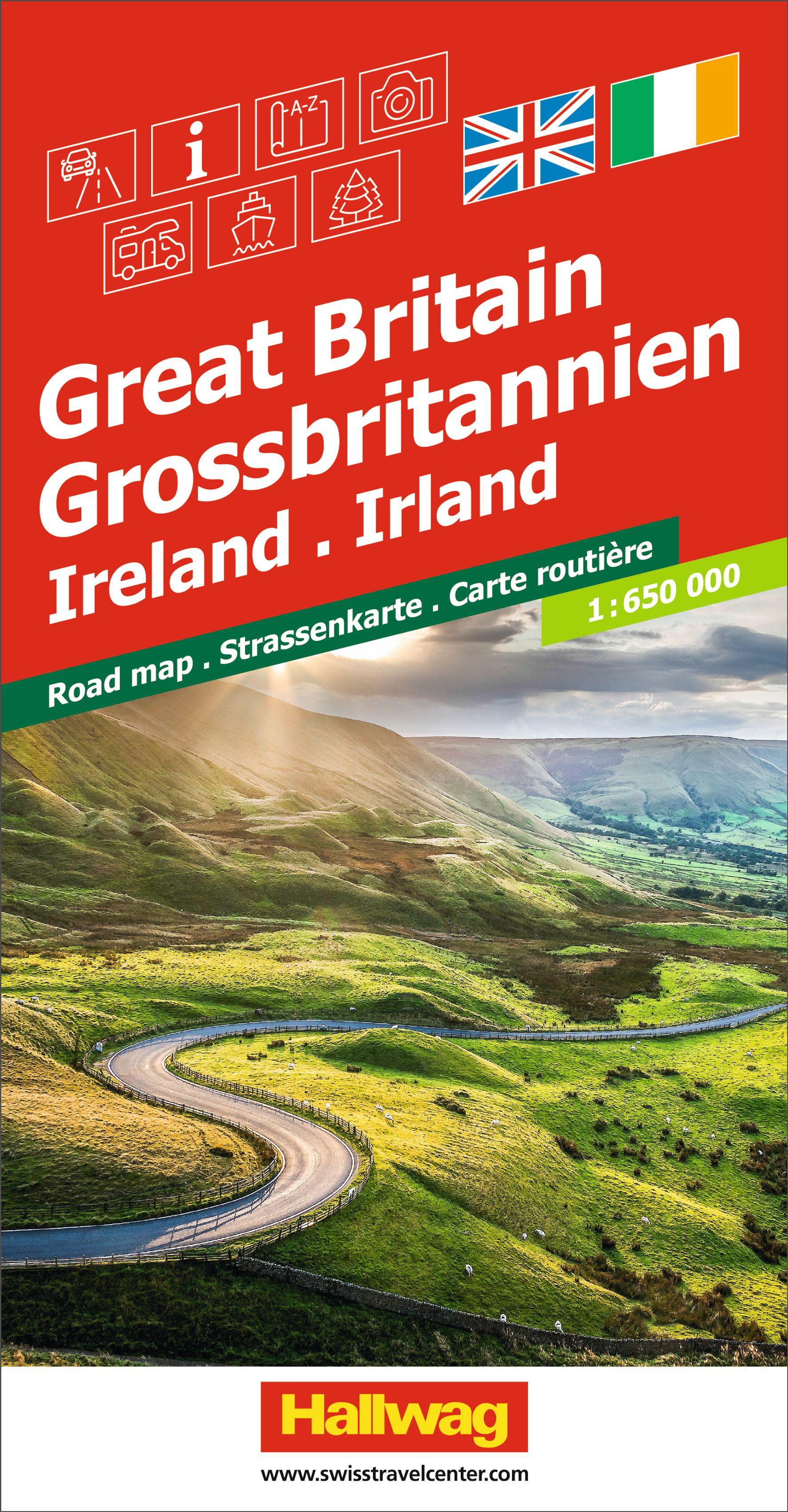 Vorderes Coverbild Hallwag Strassenkarte Grossbritannien, Irland 1:650.000