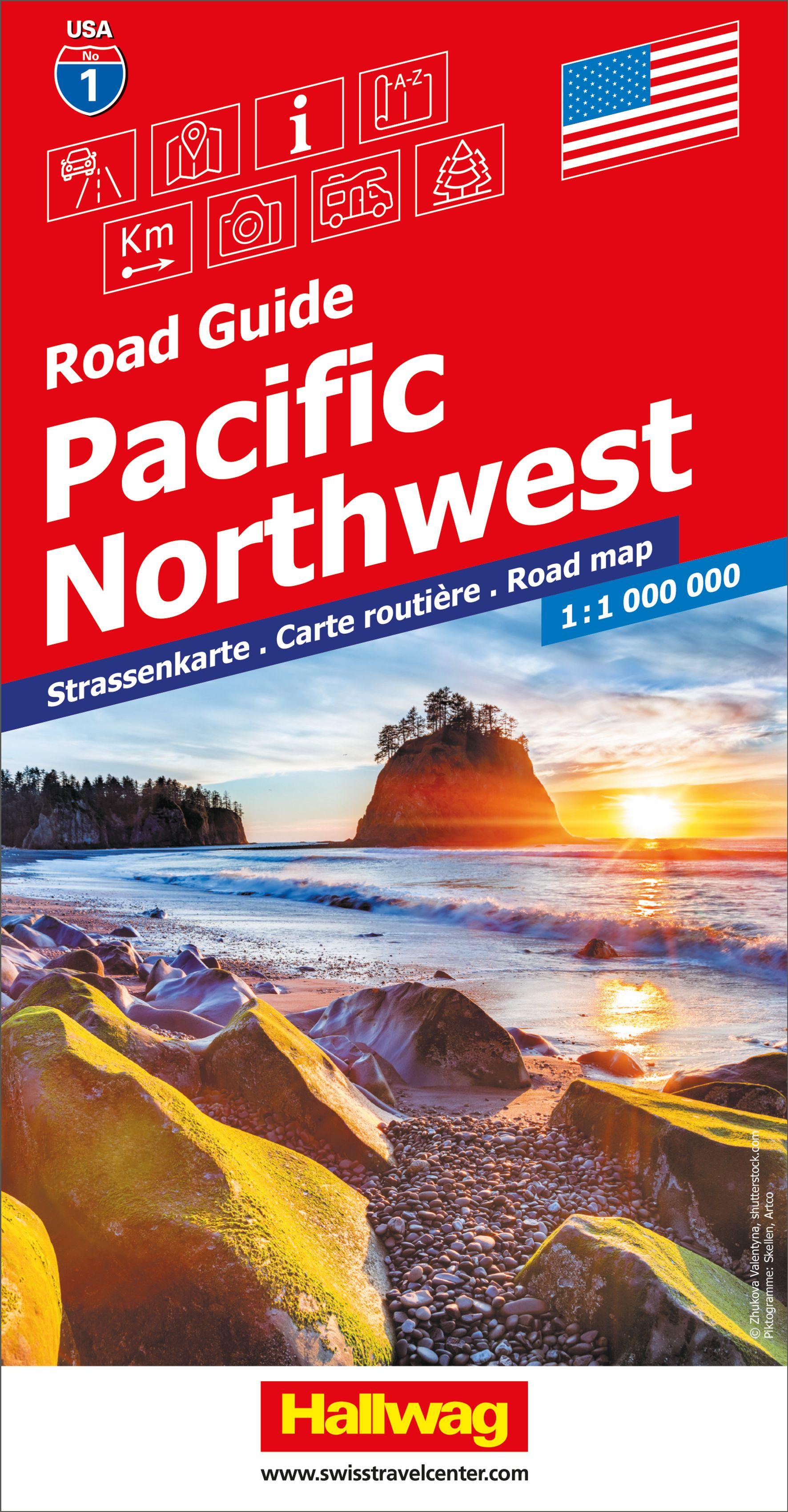 Vorderes Coverbild Hallwag Strassenkarte USA, Pacific Northwest 1:1 Mio.