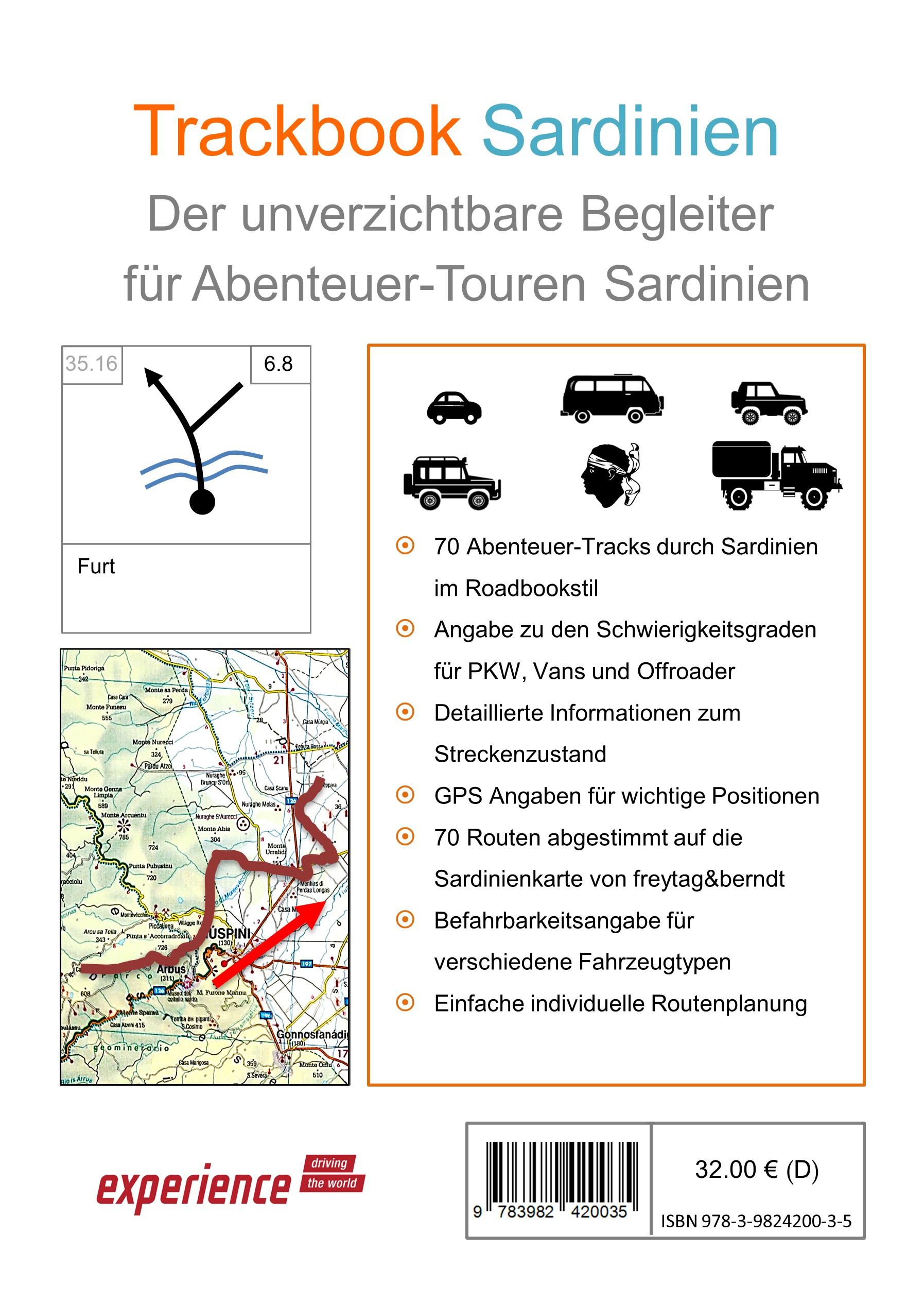 Rückseitencover Trackbook Sardinien 4. Auflage