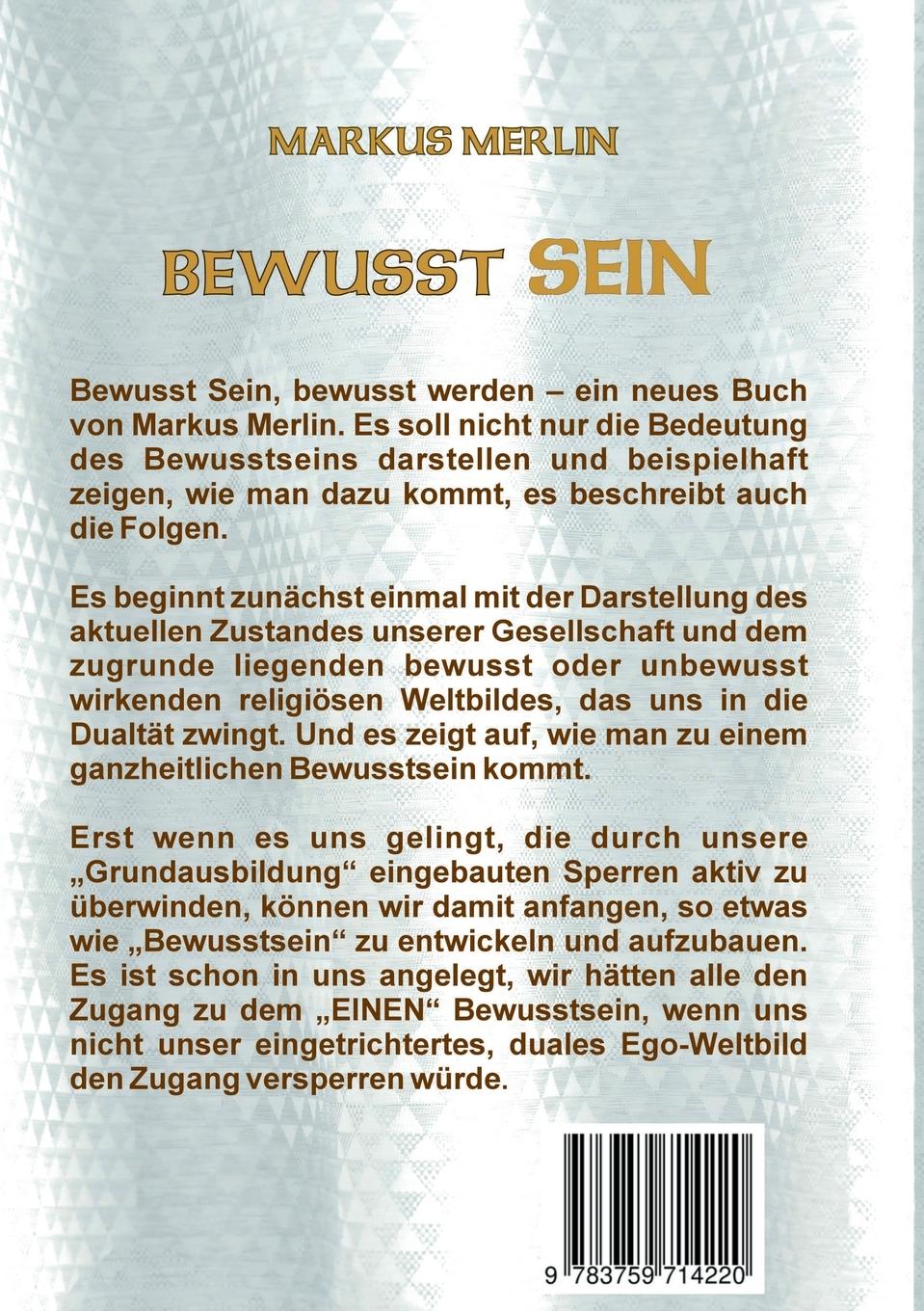 Rückseitencover Bewusst Sein