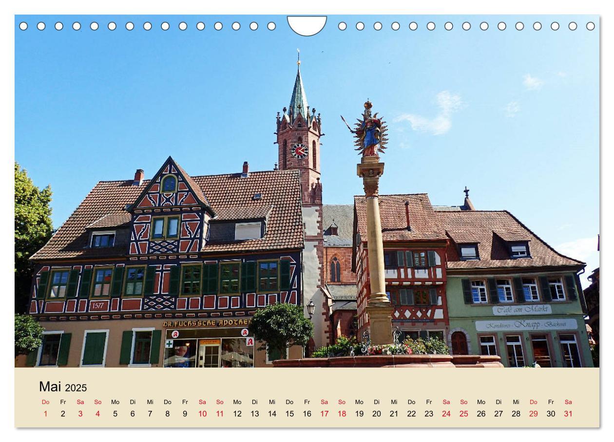 Beispielinhalt (Bild) Entlang der Bergstraße Burgen, Wein und Fachwerk (Wandkalender 2025 DIN A4 quer), CALVENDO Monatskalender