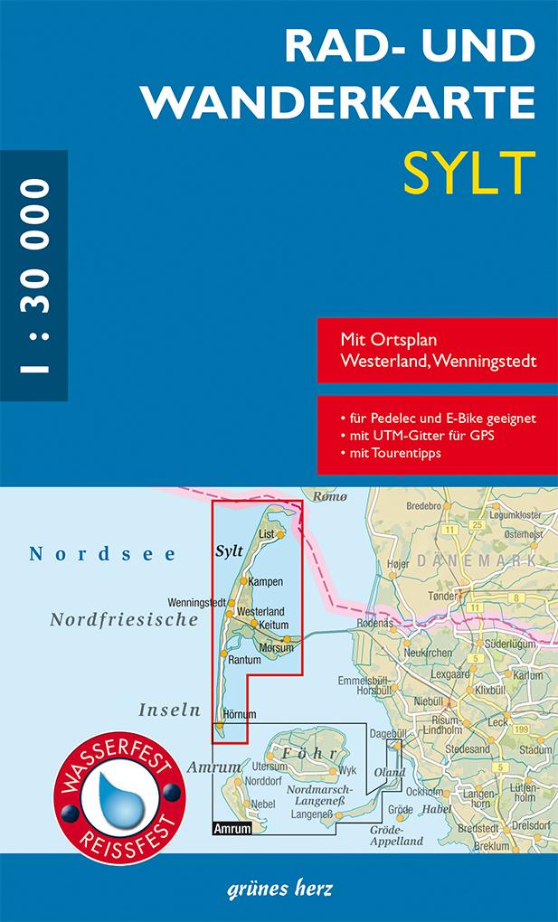 Vorderes Coverbild Rad- und Wanderkarte Sylt