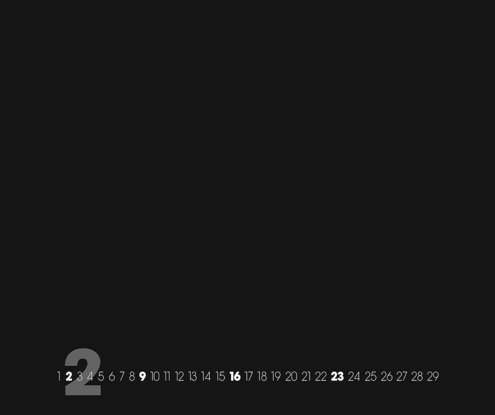 Beispielinhalt (Bild) Black - Schwarz 2023 - XXL Format - Do it yourself Calendar