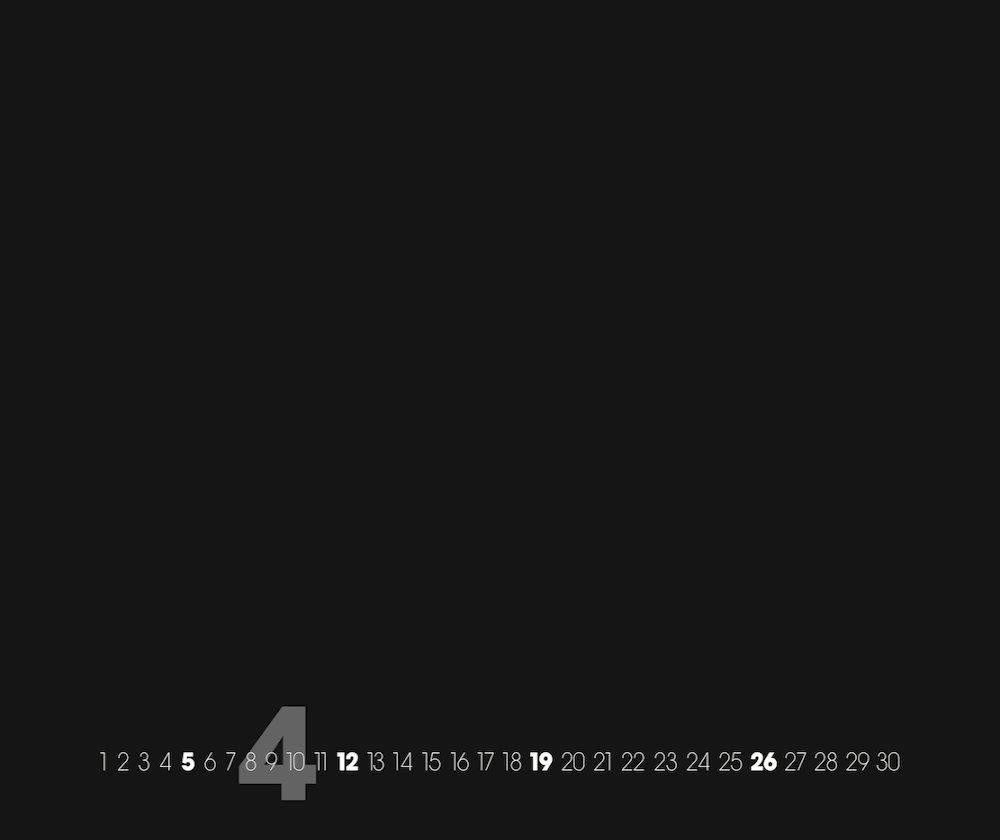 Beispielinhalt (Bild) Black - Schwarz 2023 - XXL Format - Do it yourself Calendar