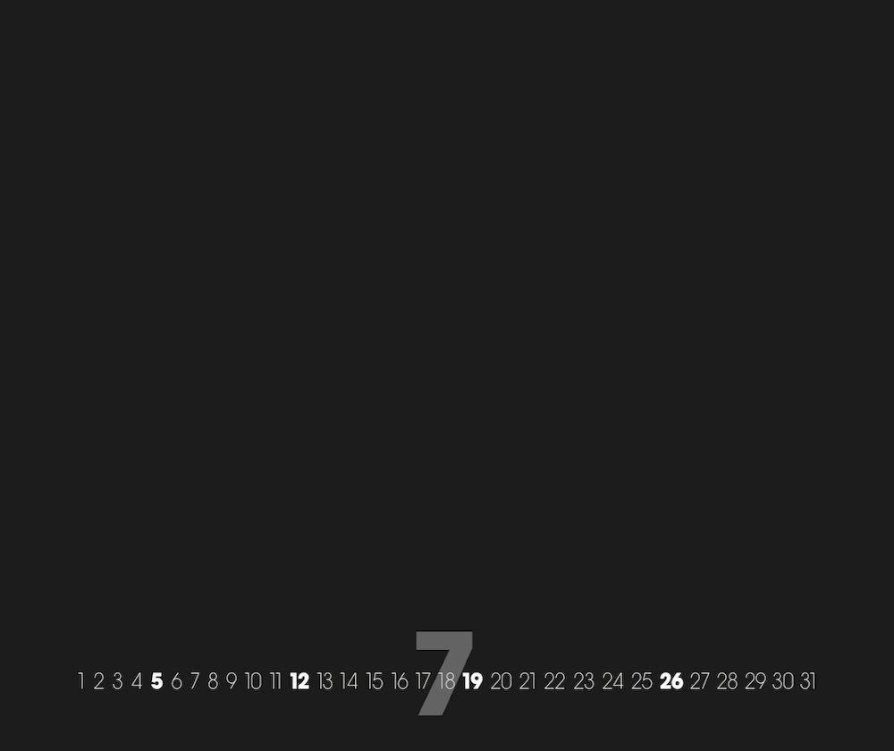 Beispielinhalt (Bild) Black - Schwarz 2023 - XXL Format - Do it yourself Calendar