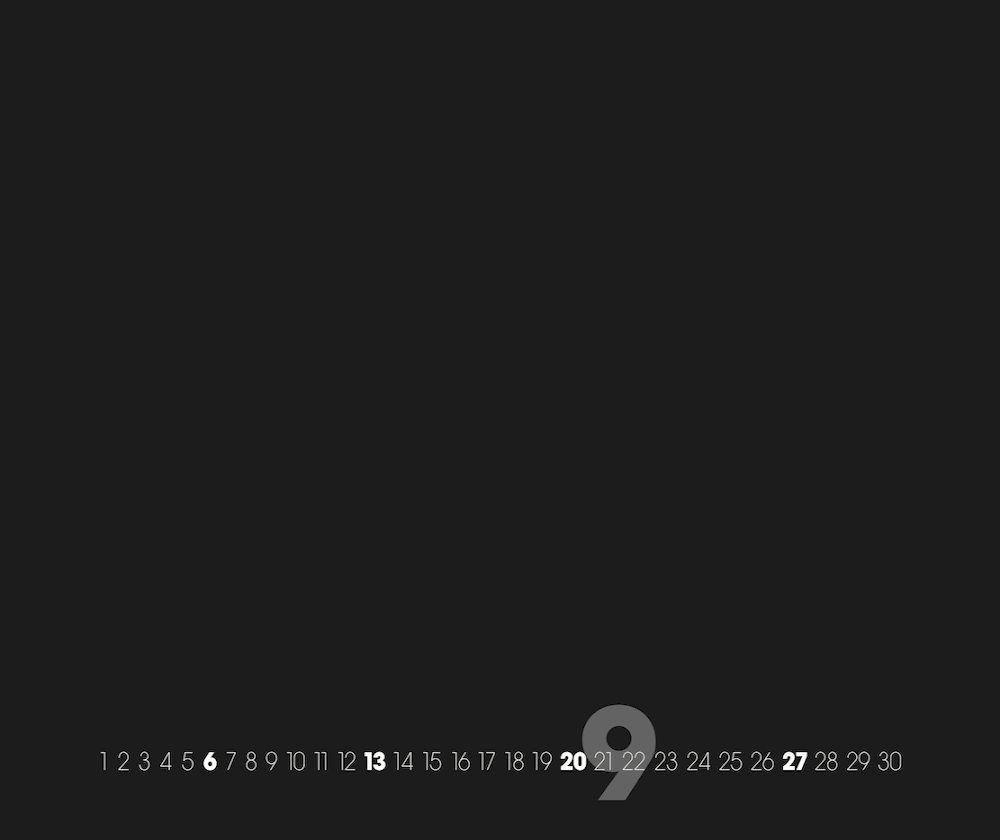 Beispielinhalt (Bild) Black - Schwarz 2023 - XXL Format - Do it yourself Calendar