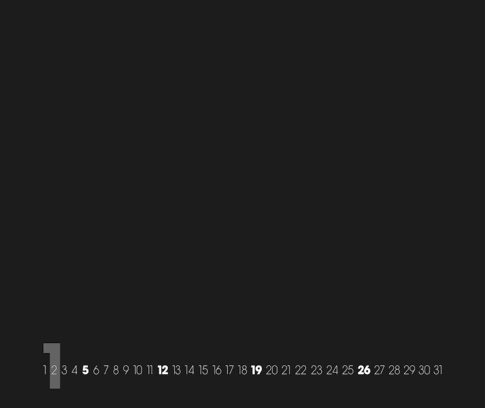 Beispielinhalt (Bild) Black - Schwarz 2023 - XXL Format - Do it yourself Calendar
