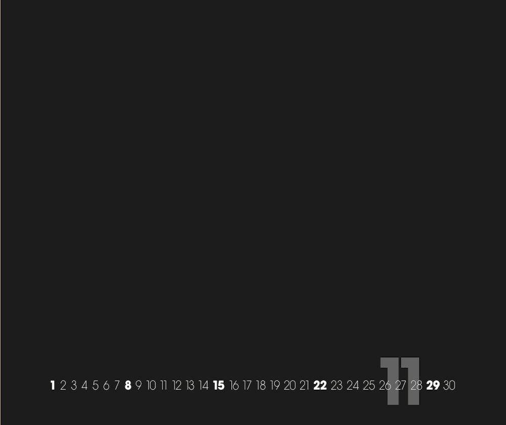 Beispielinhalt (Bild) Black - Schwarz 2023 - XXL Format - Do it yourself Calendar
