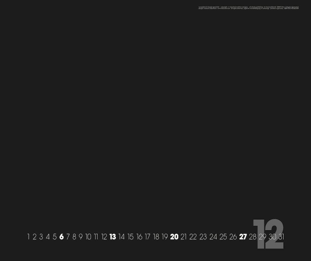 Beispielinhalt (Bild) Black - Schwarz 2023 - XXL Format - Do it yourself Calendar