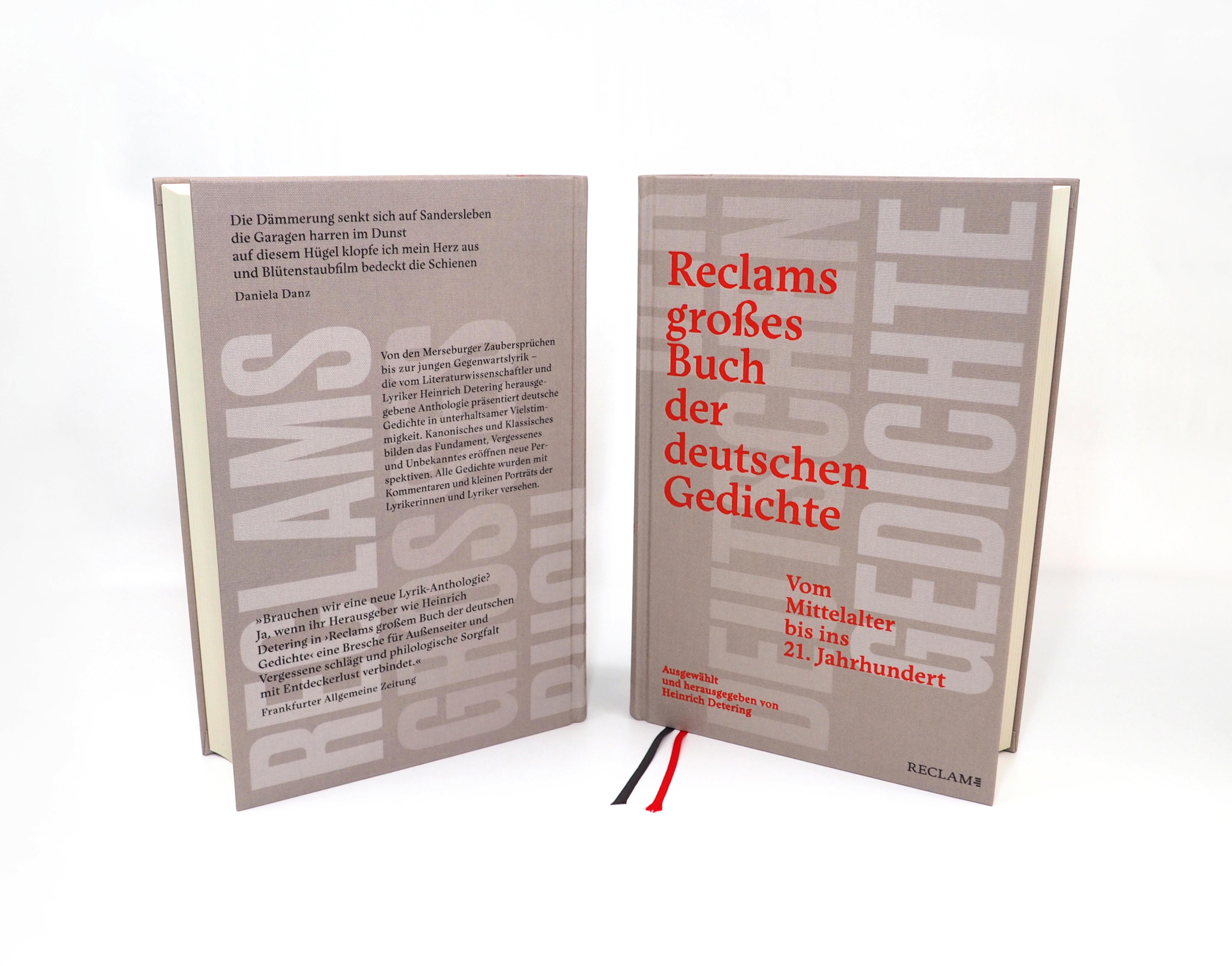 Beispielinhalt (Bild) Reclams großes Buch der deutschen Gedichte. Vom Mittelalter bis ins 21. Jahrhundert