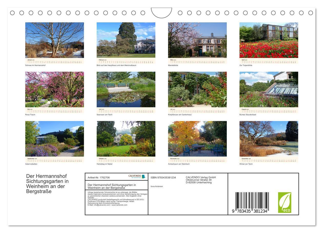 Beispielinhalt (Bild) Der Hermannshof Sichtungsgarten in Weinheim an der Bergstraße (Wandkalender 2025 DIN A4 quer), CALVENDO Monatskalender