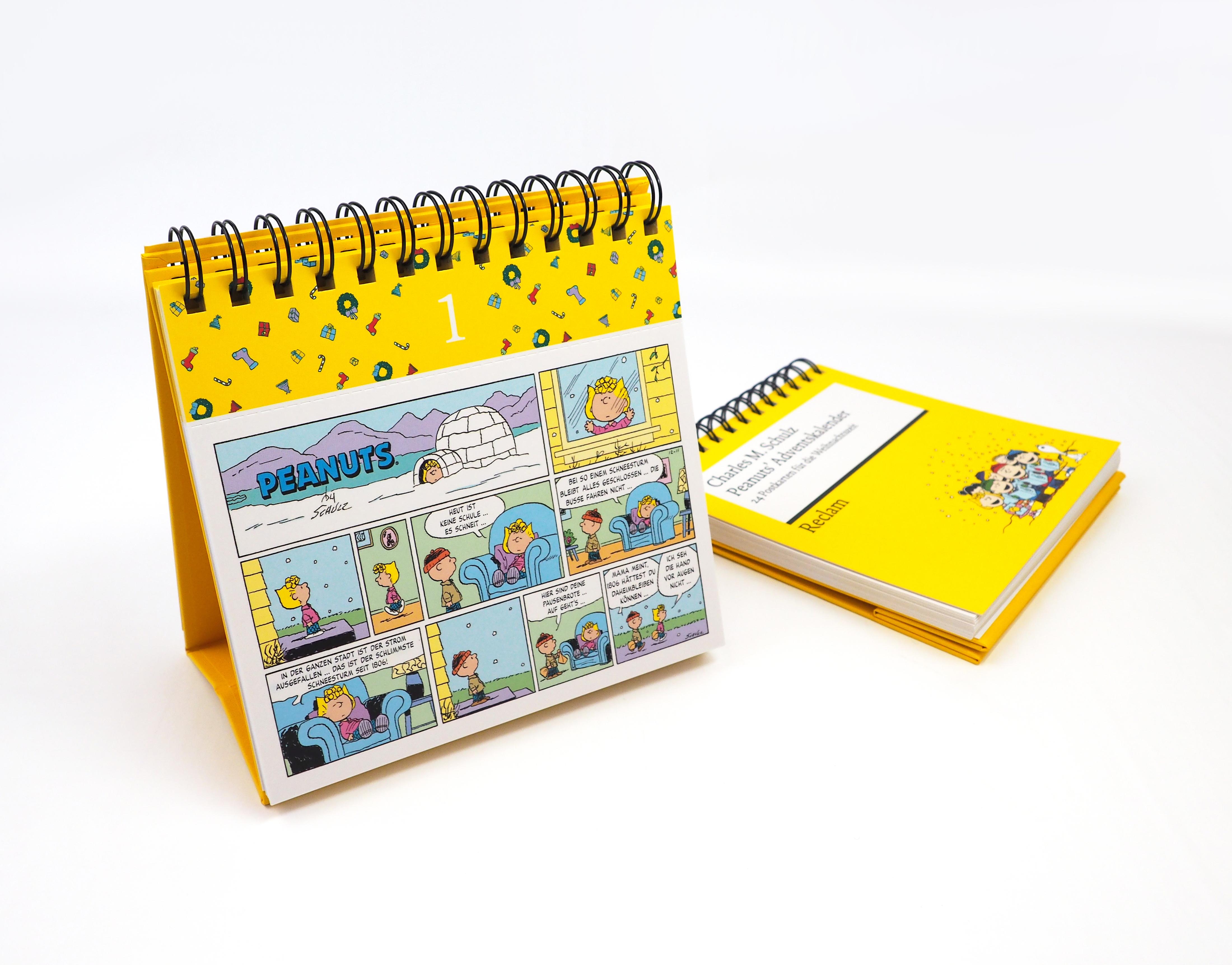 Beispielinhalt (Bild) Peanuts' Adventskalender. 24 Postkarten für die Weihnachtszeit