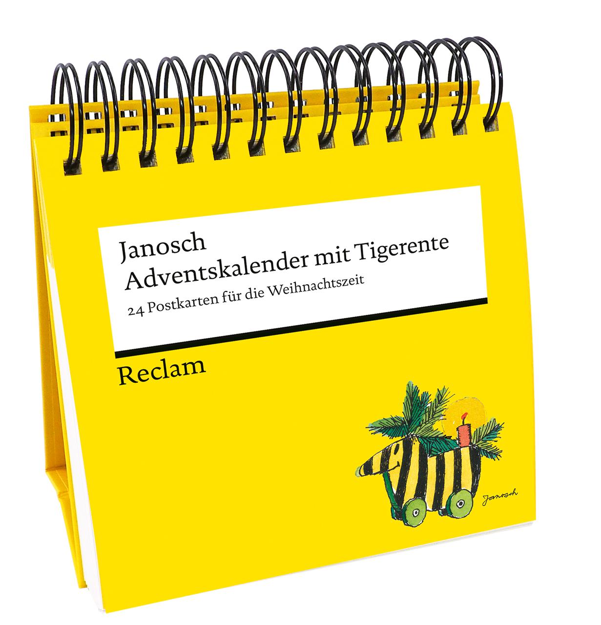 Vorderes Coverbild Adventskalender mit Tigerente. 24 Postkarten für die Weihnachtszeit