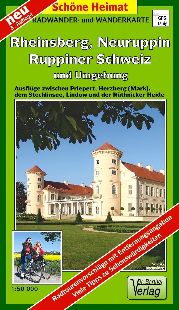 Vorderes Coverbild Radwander- und Wanderkarte Rheinsberg, Neuruppin, Ruppiner Schweiz und Umgebung