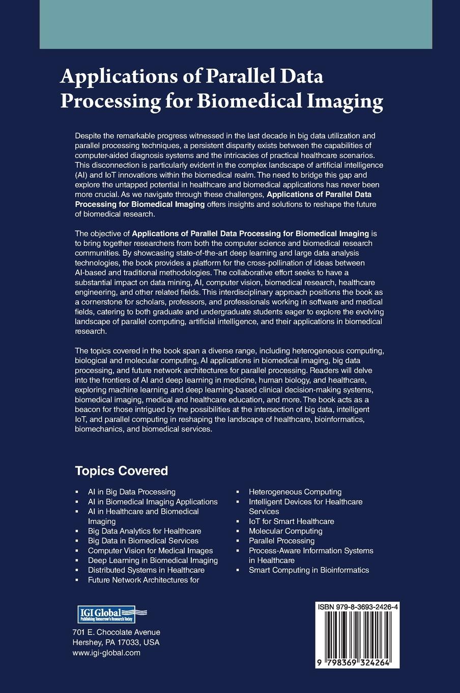 Rückseitencover Applications of Parallel Data Processing for Biomedical Imaging
