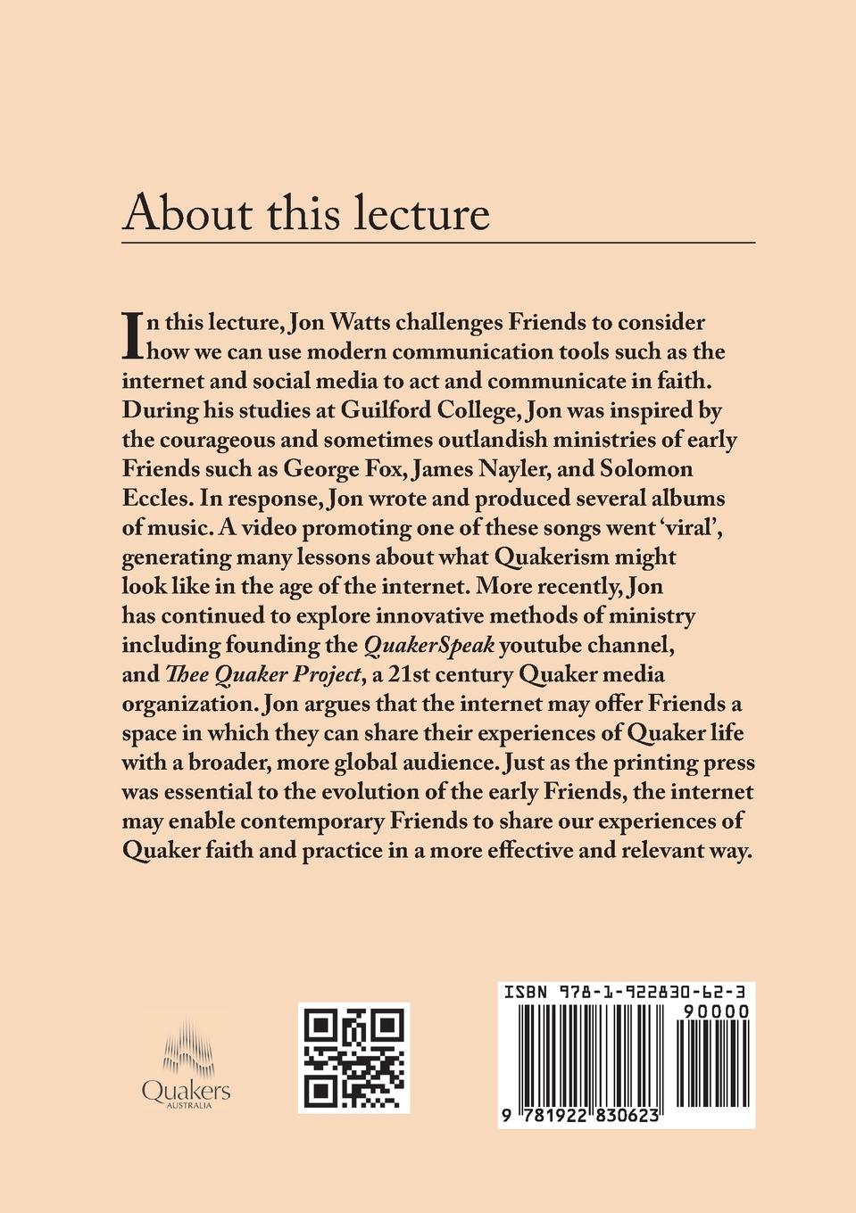 Rückseitencover Quakers, the Internet and What's Next