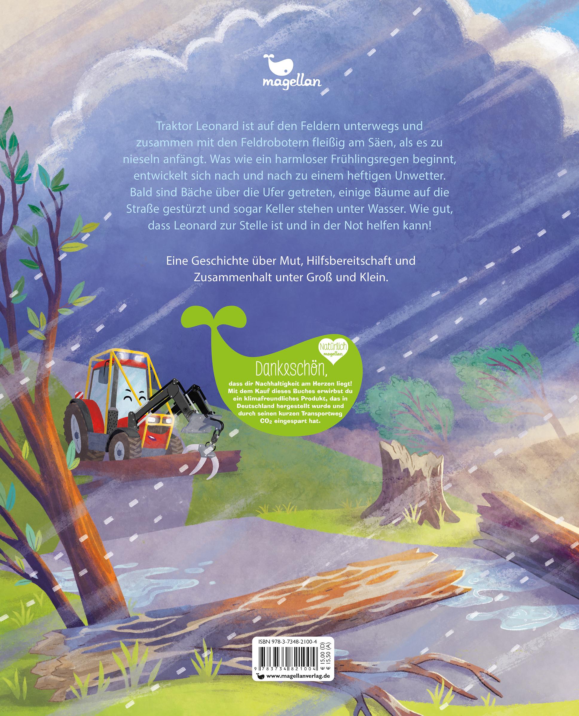 Rückseitencover Leonard - Ein Traktor hilft beim großen Sturm
