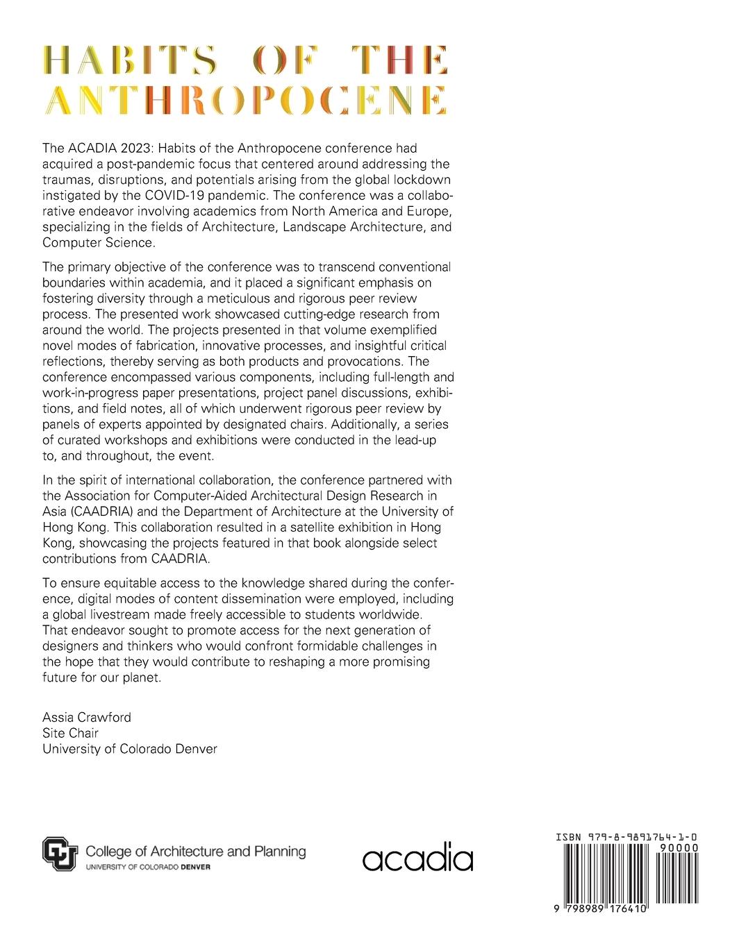 Rückseitencover ACADIA 2023 Habits of the Anthropocene Proceedings Volume 2