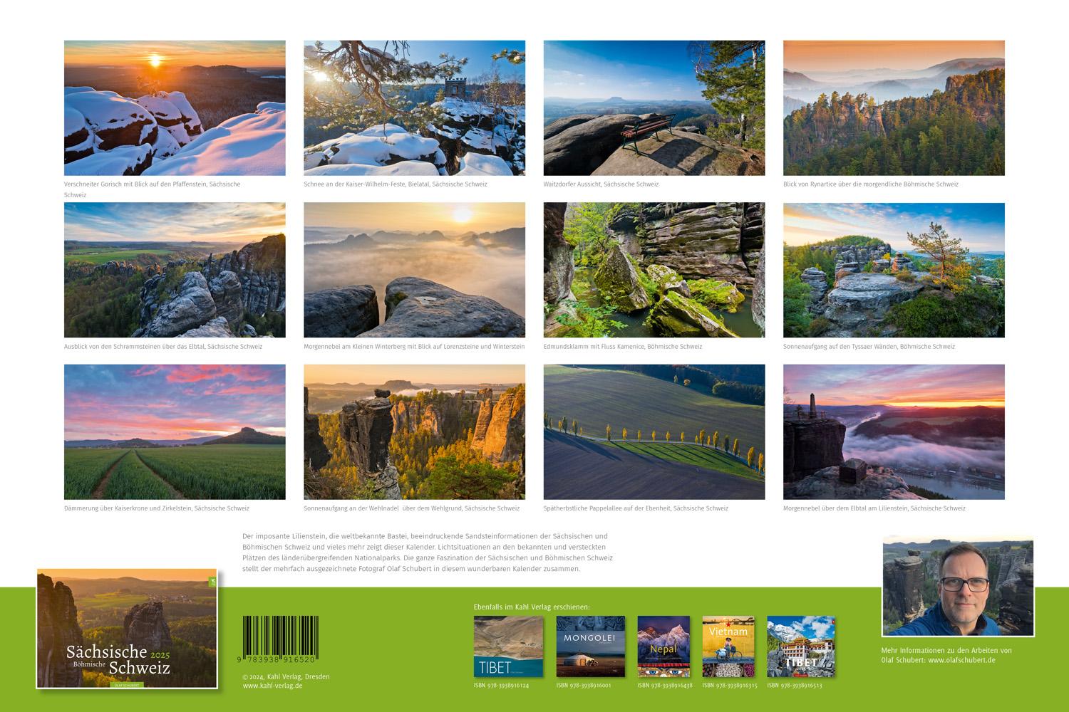Beispielinhalt (Bild) Kalender Sächsische & Böhmische Schweiz 2025