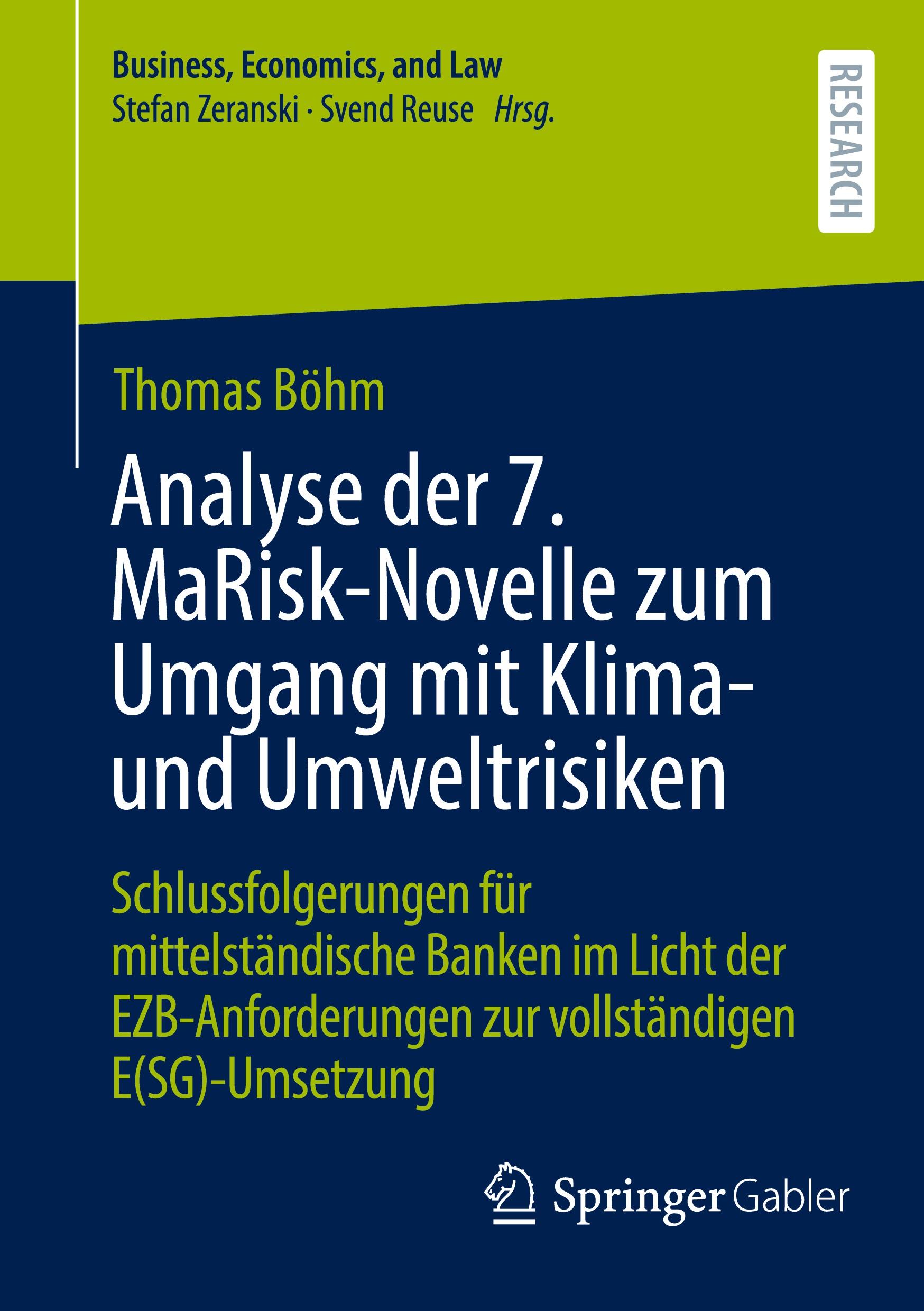 Vorderes Coverbild Analyse der 7. MaRisk-Novelle zum Umgang mit Klima- und Umweltrisiken