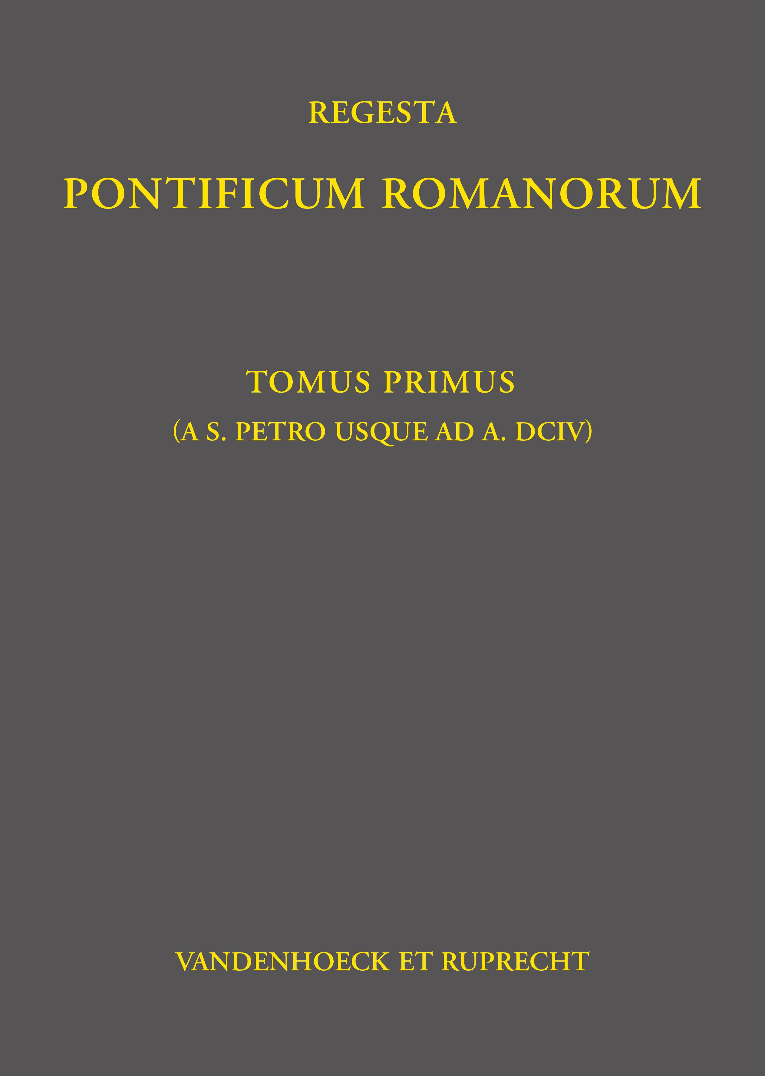 Vorderes Coverbild Regesta Pontificum Romanorum