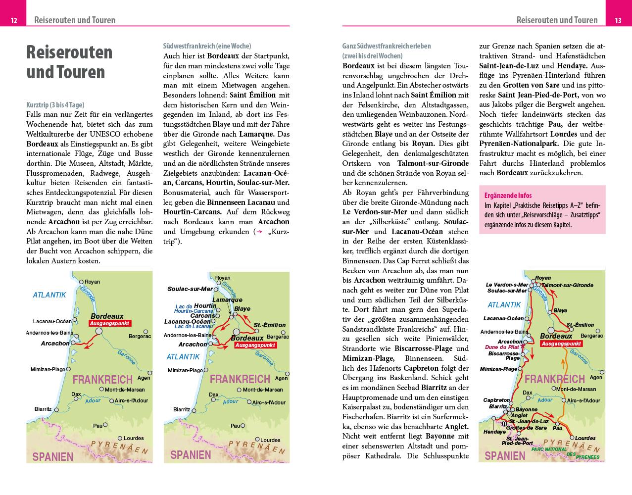 Beispielinhalt (Bild) Reise Know-How Reiseführer Südwestfrankreich - Atlantikküste und Hinterland, mit Bordeaux