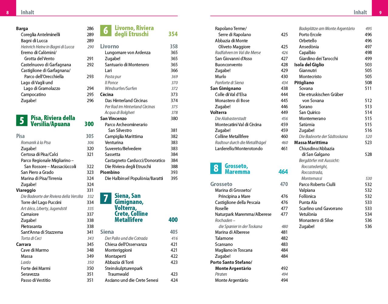Beispielinhalt (Bild) Reise Know-How Reiseführer Toskana