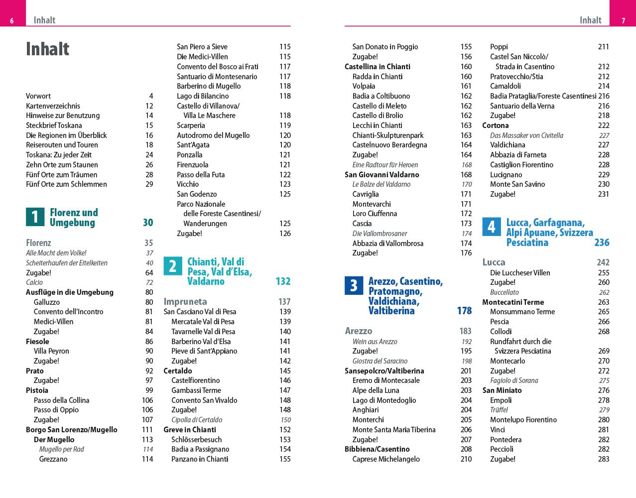 Beispielinhalt (Bild) Reise Know-How Reiseführer Toskana