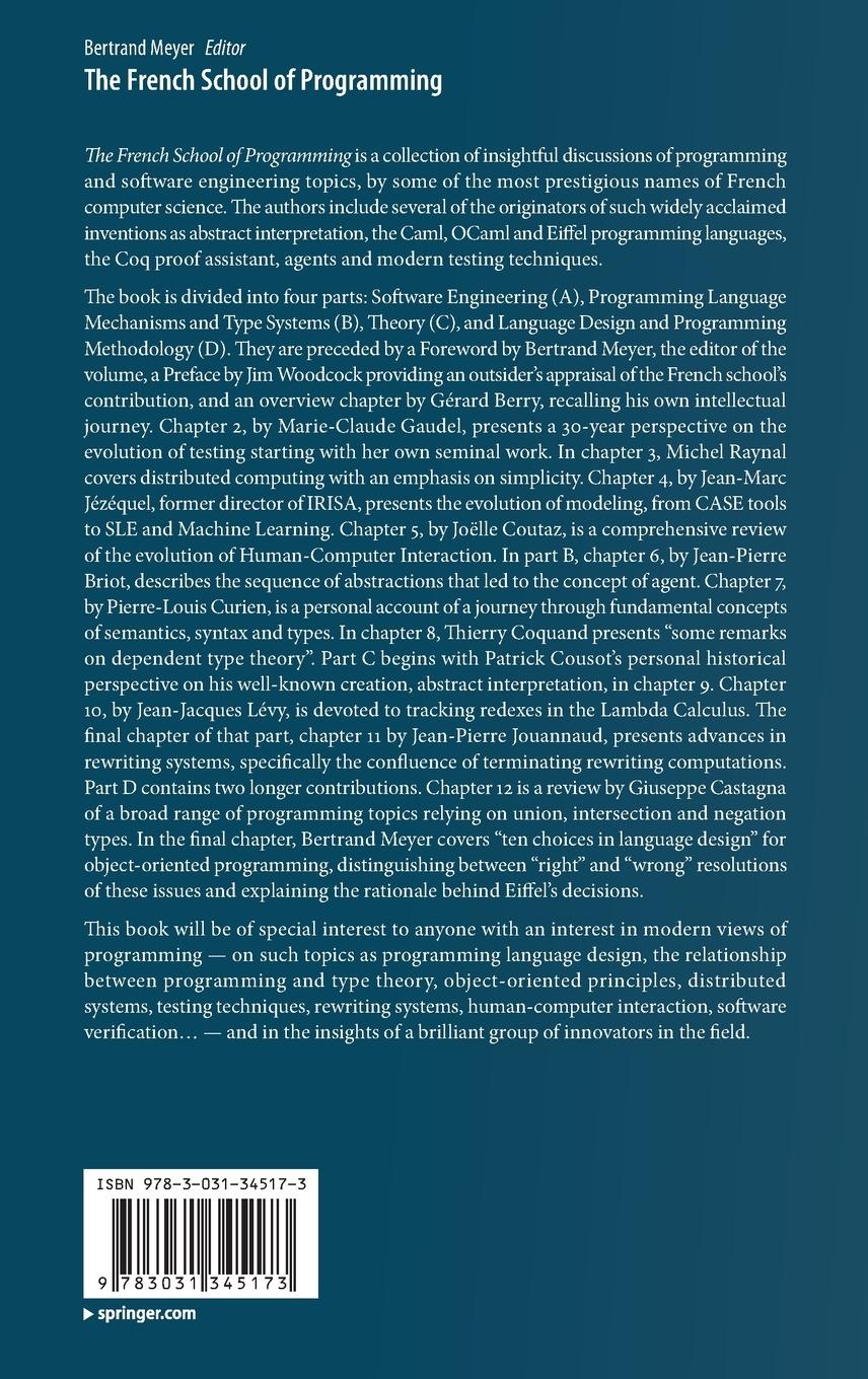 Rückseitencover The French School of Programming