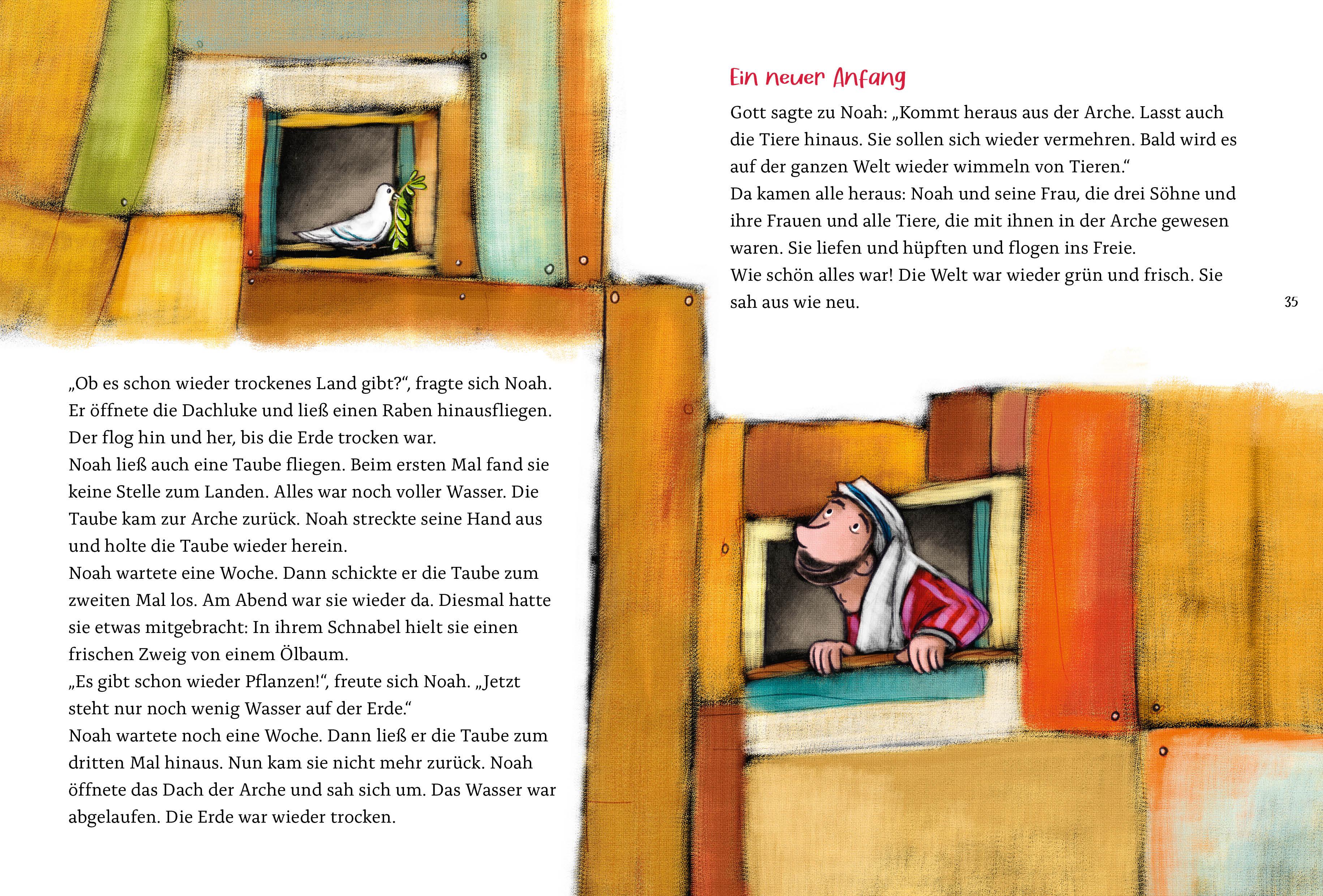 Beispielinhalt (Bild) Die bunte Kinderbibel für dich. Farbenfroh illustrierte Bibel mit den wichtigen Bibelstellen. Spielerisch den Glauben entdecken: Christliche Kindergeschichten für Erstleser ab 6 Jahren