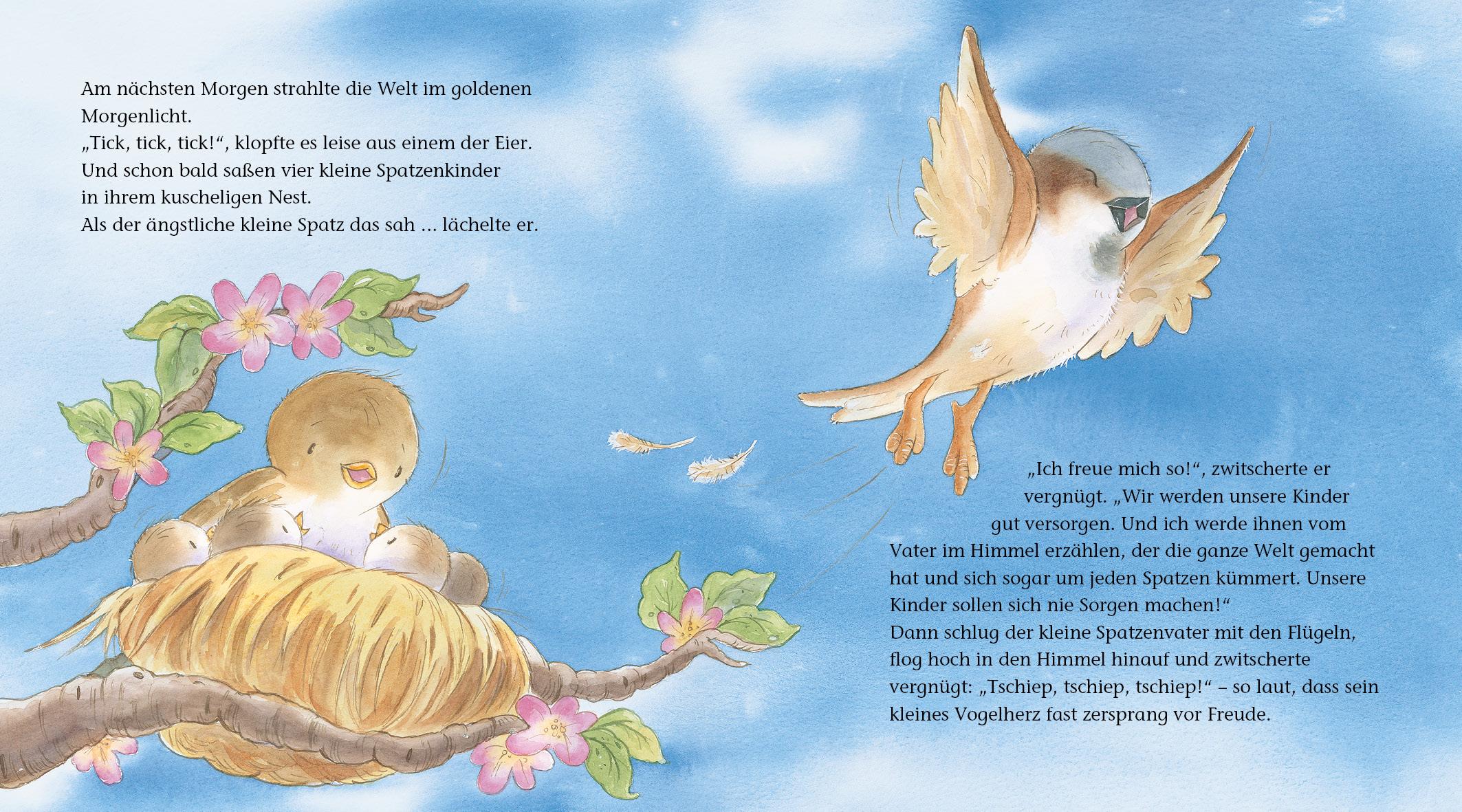 Beispielinhalt (Bild) Der ängstliche kleine Spatz