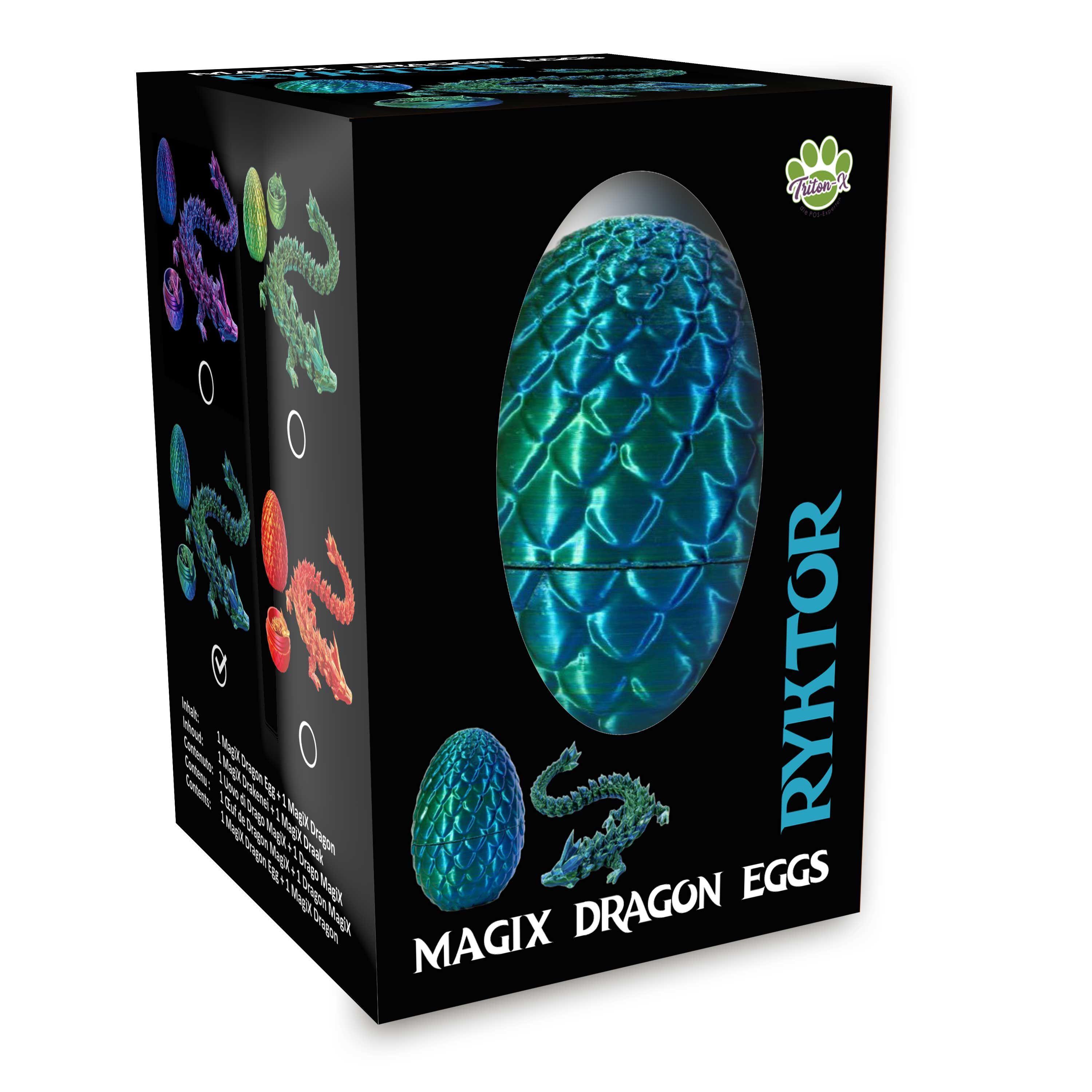 Vorderes Coverbild Drachenei "MagiX Dragon Egg RYKTOR", blau, Drachen 22,5 cm & Ei 8 cm