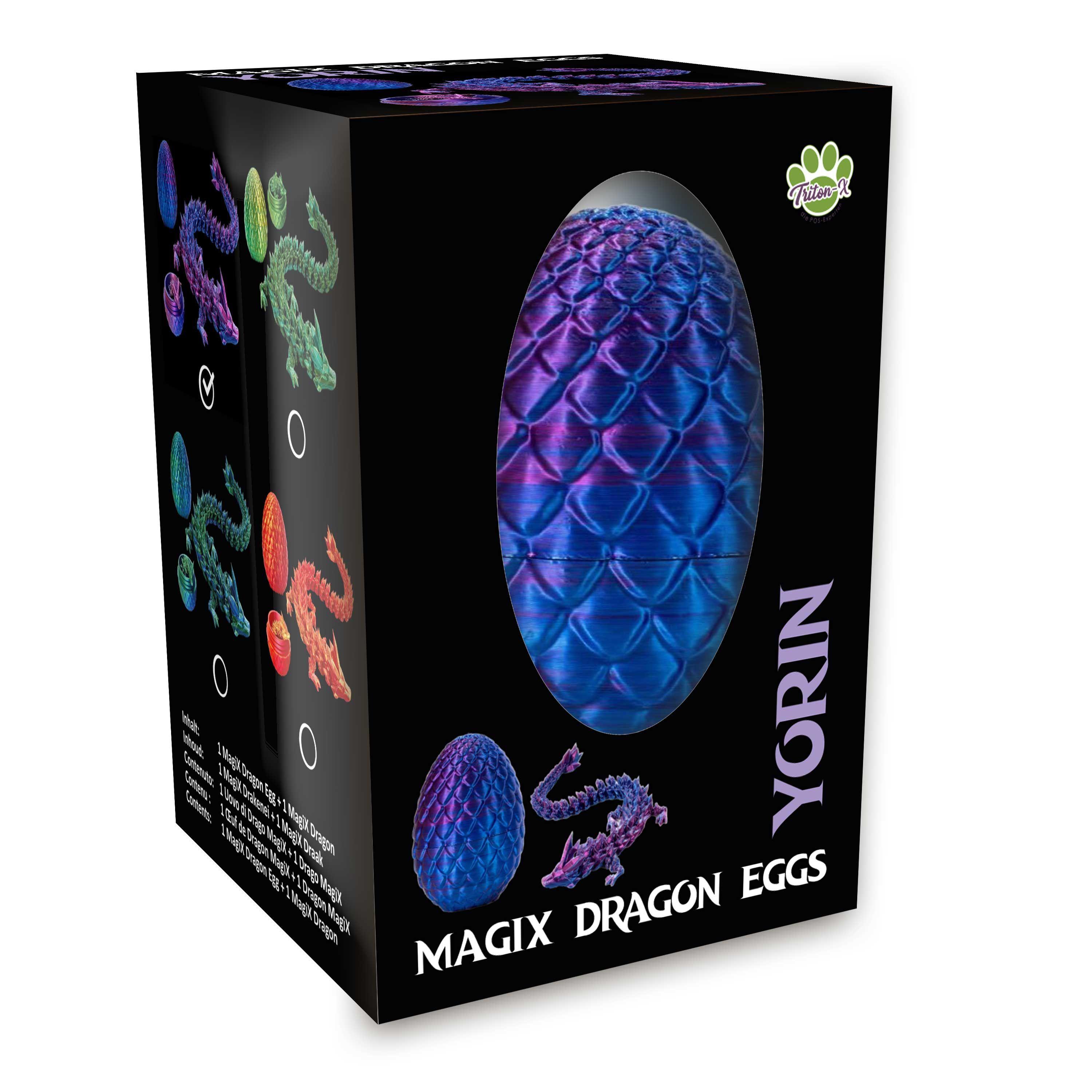 Vorderes Coverbild Drachenei "MagiX Dragon Egg YORIN", lila, Drachen 22,5 cm & Ei 8 cm