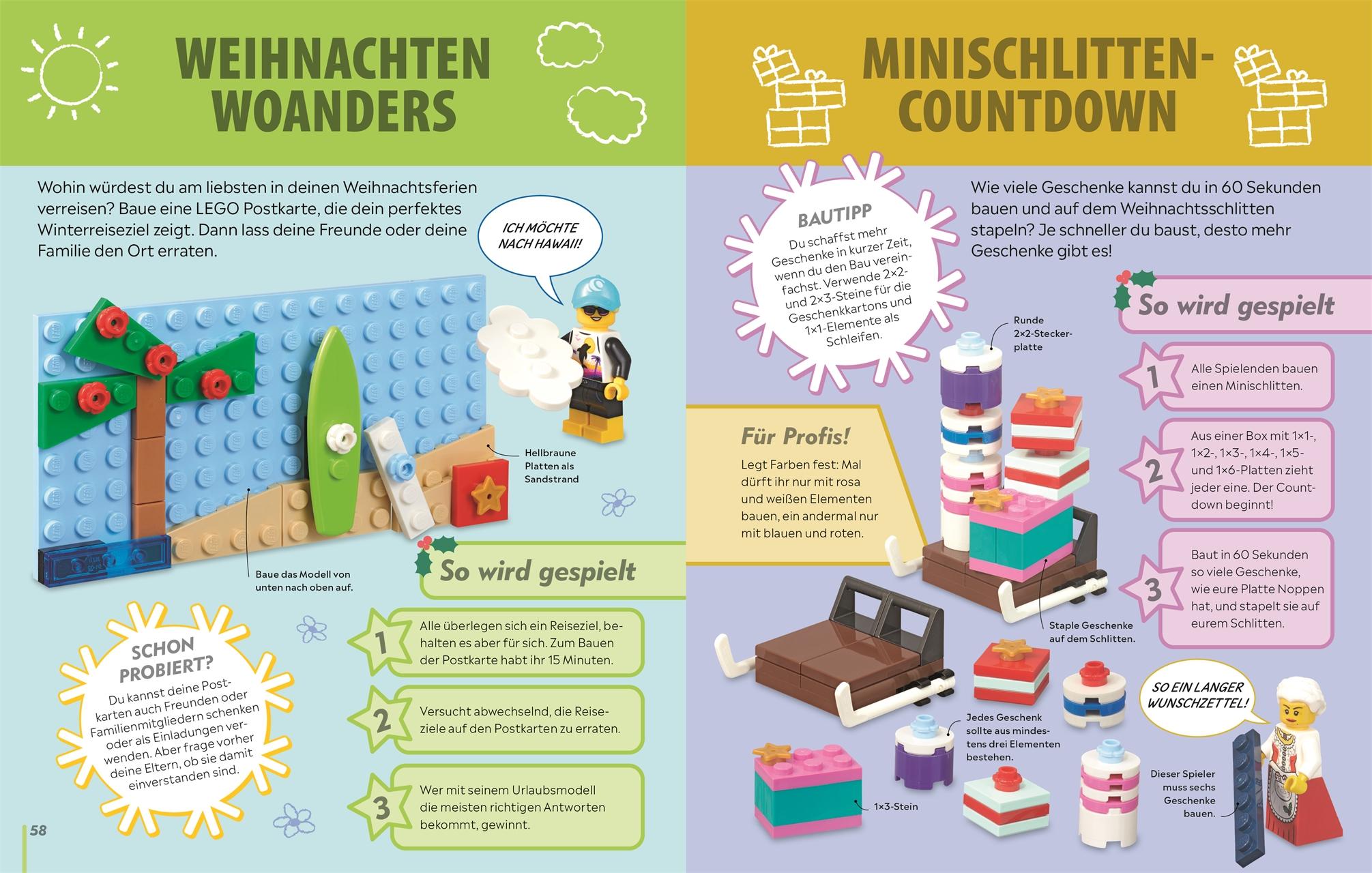 Beispielinhalt (Bild) LEGO® Weihnachten Das Spielebuch